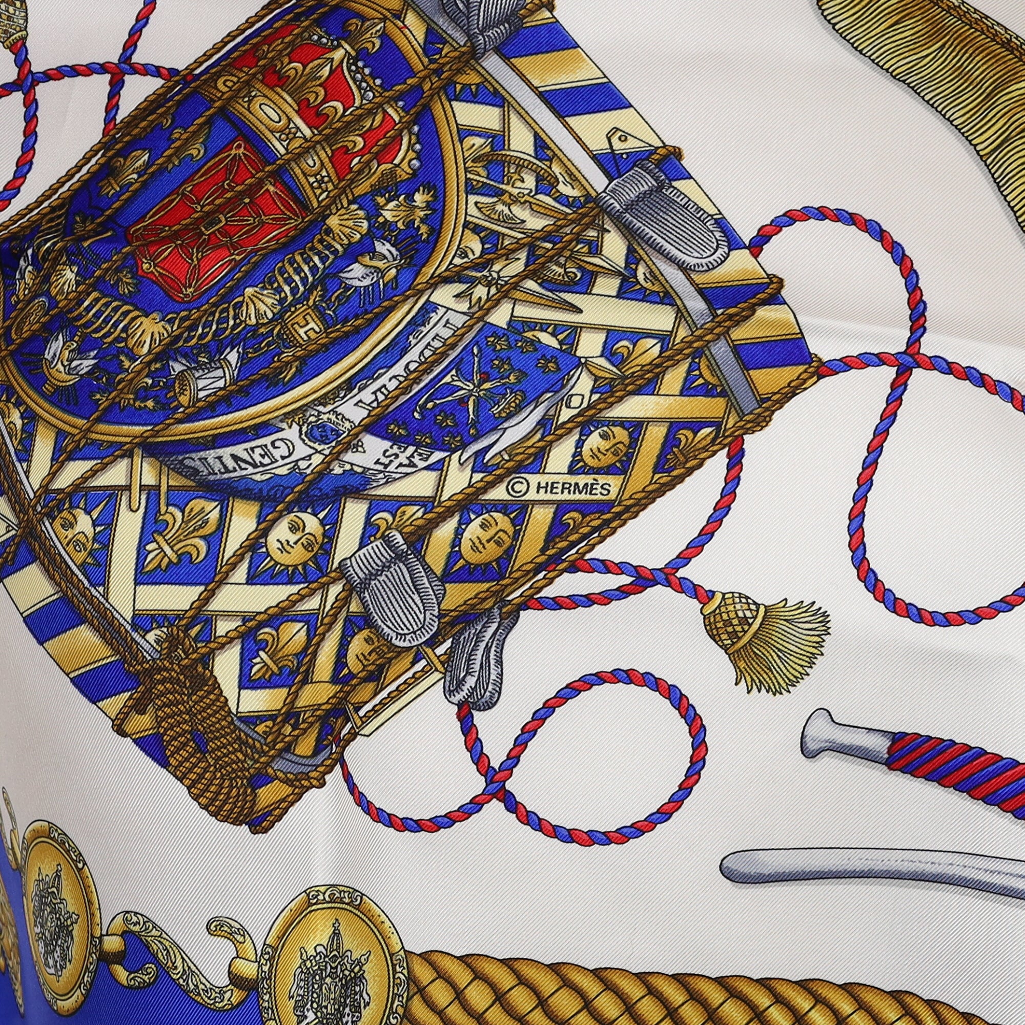 Boxed Hermès Les Tambours Silk Scarf