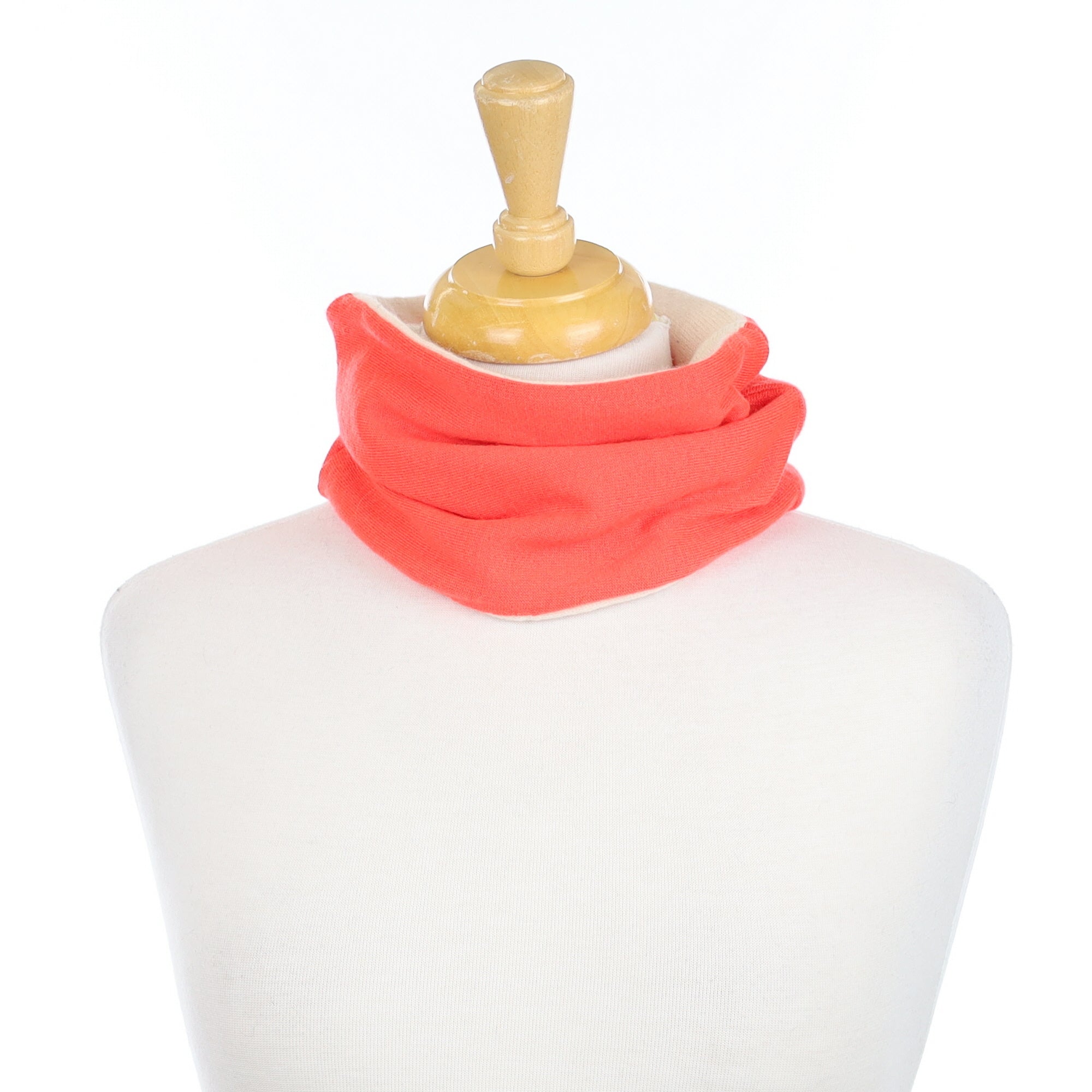 Fluorescent Orange and Cream Neck Warmer