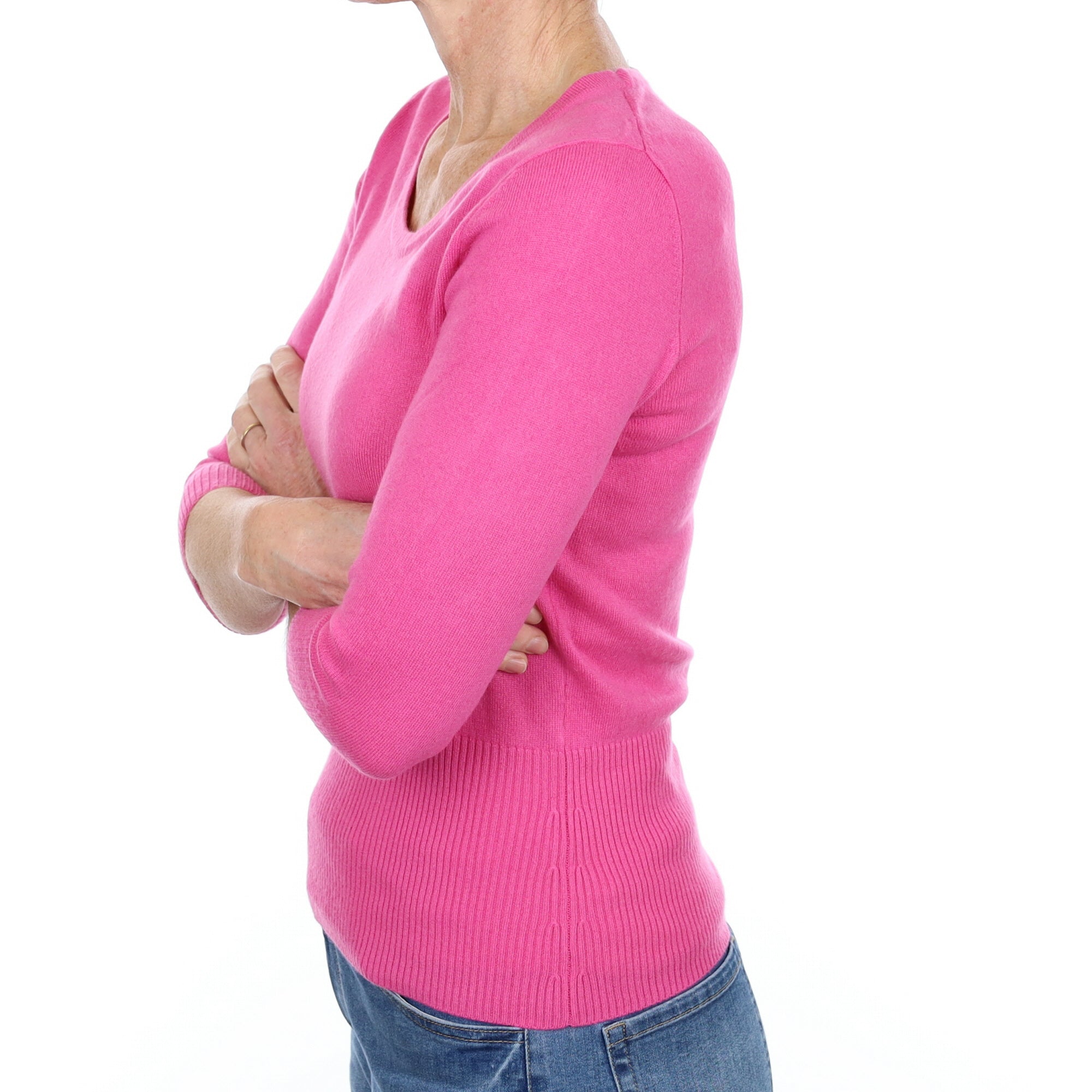 Lupin Pink Cashmere Scoop Neck Jumper Small