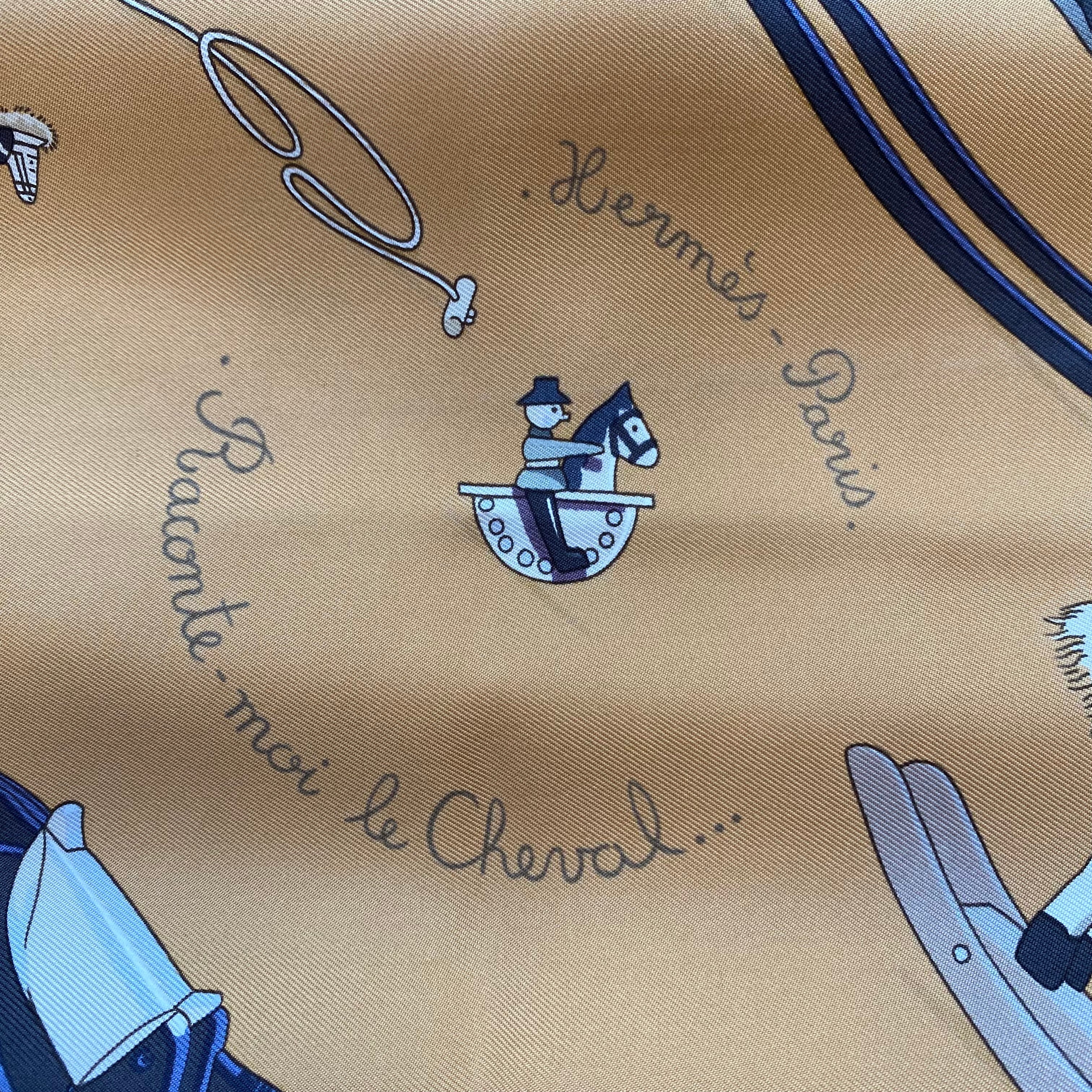 Hermès Raconte Moi Le Cheval Silk Scarf Grail
