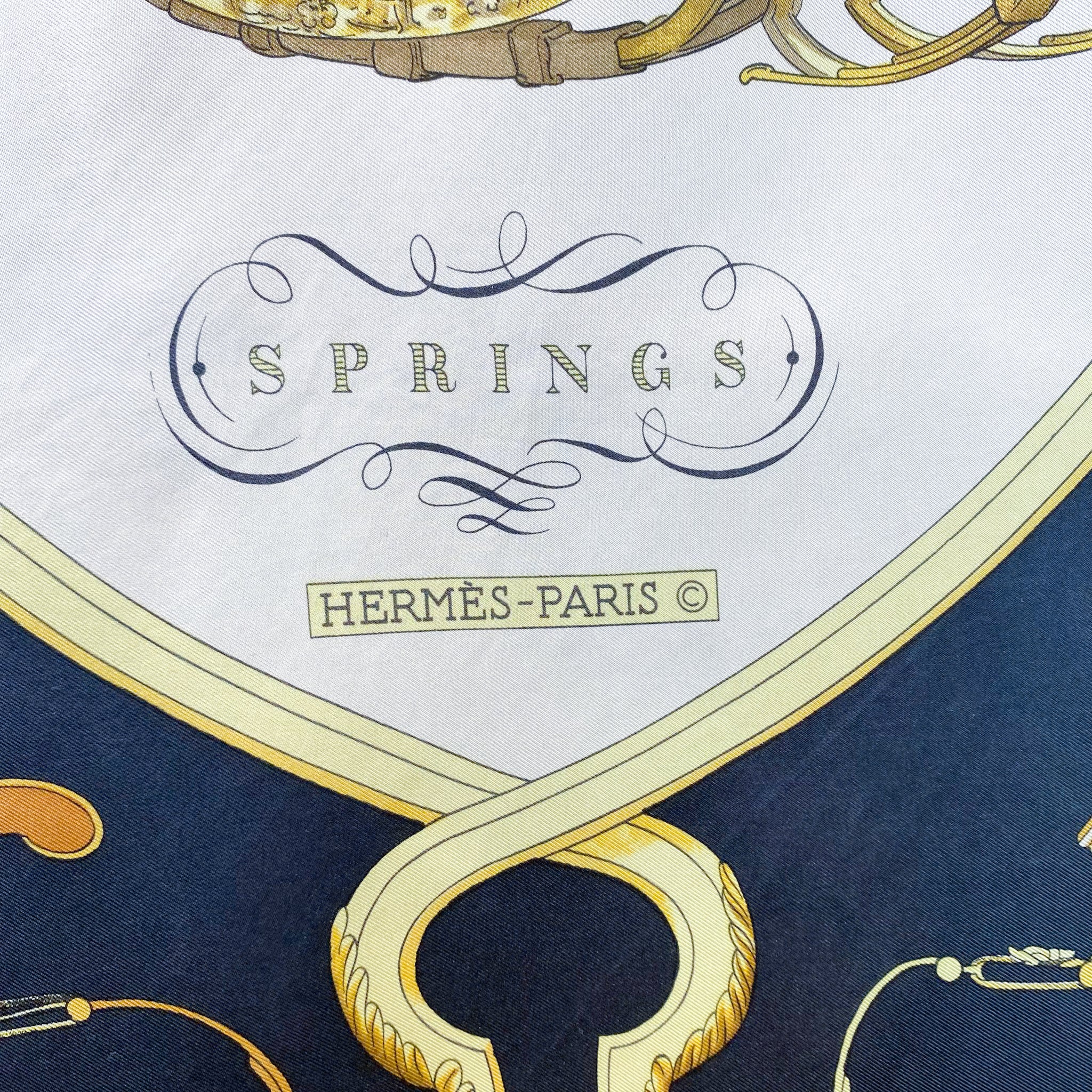 Boxed Hermes Springs Vintage Silk Scarf