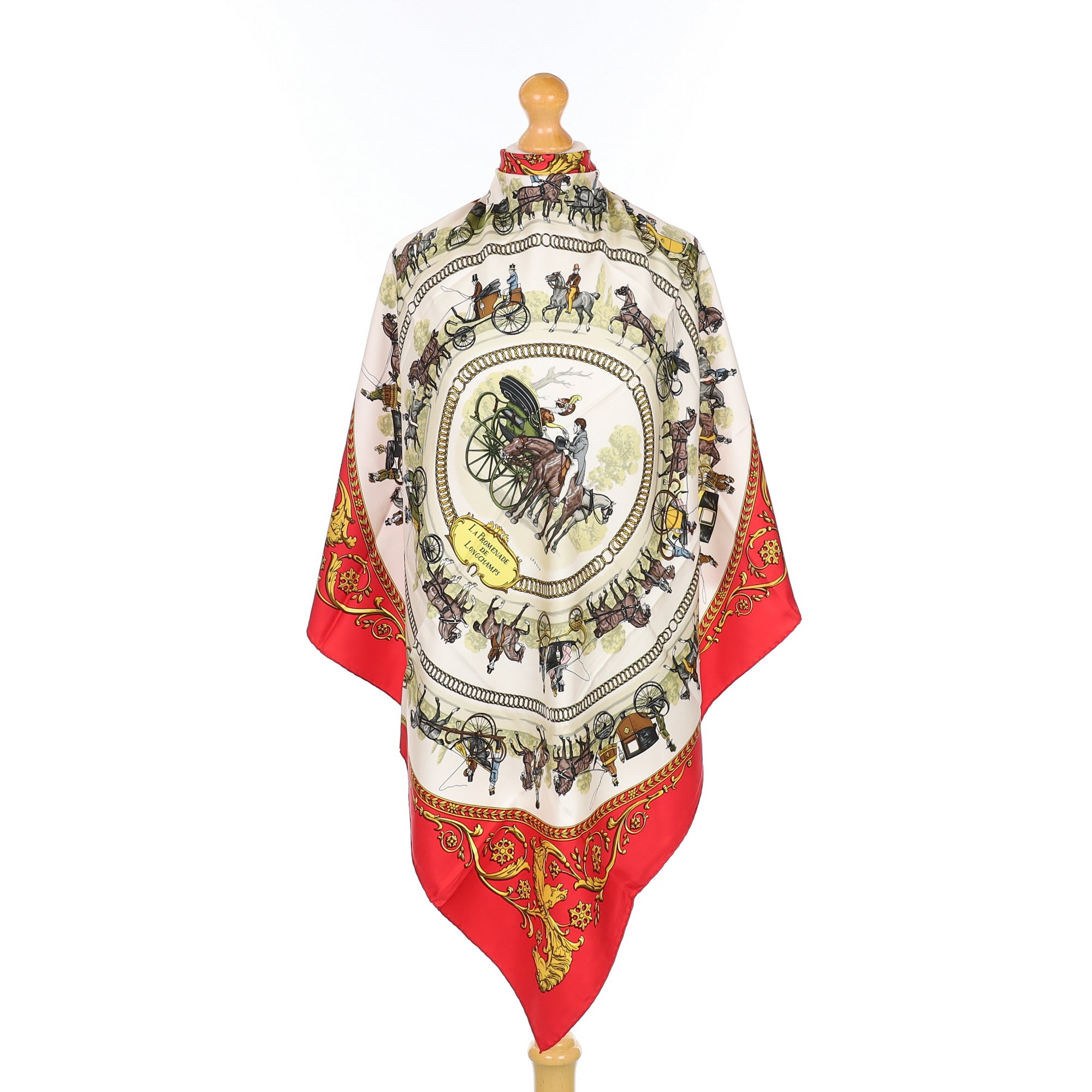 HERMÈSロンシャンスカーフ LA PROMENADEDELONGCHAMPS Hermès La Promenade De Longchamps Silk Scarf