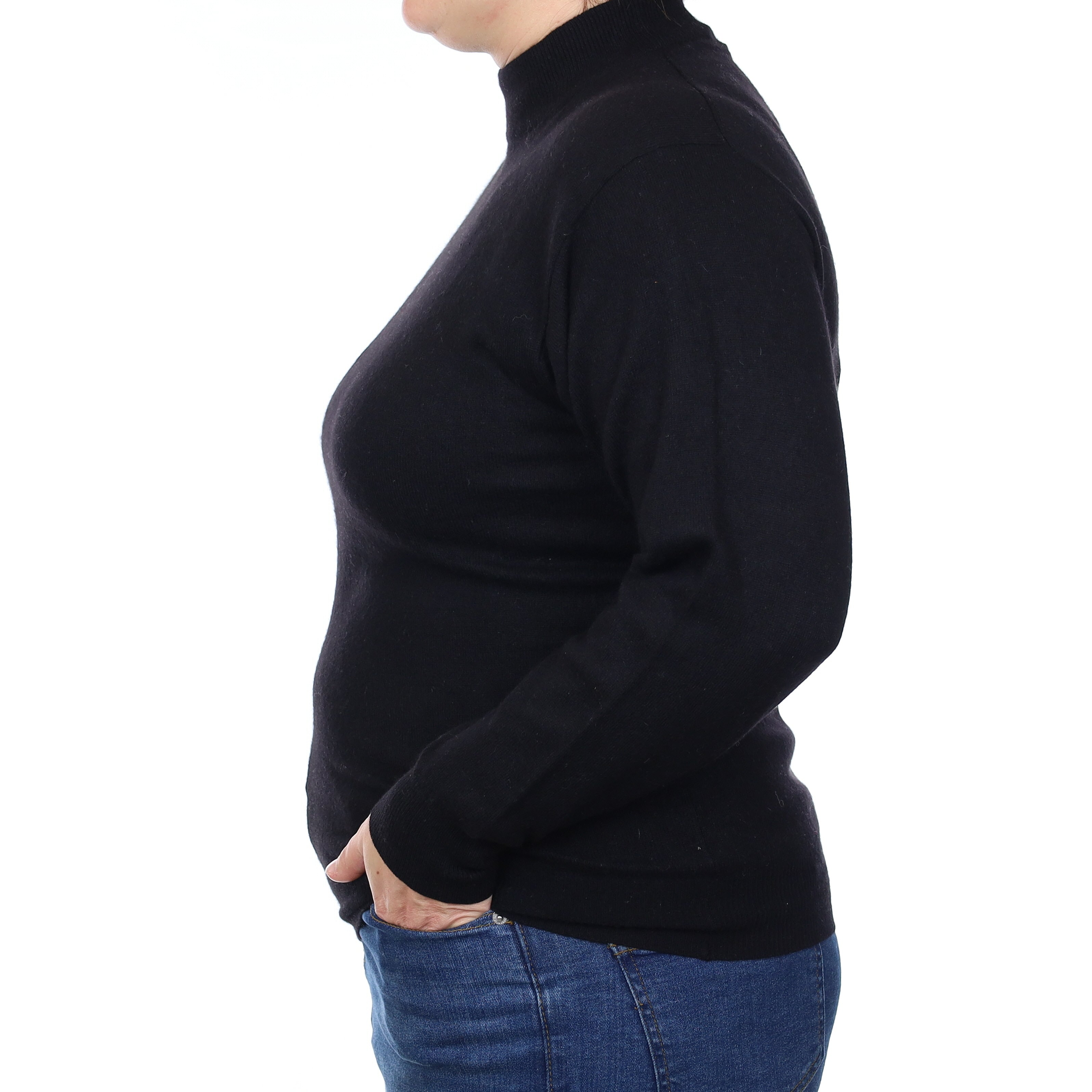 Black Cashmere Turtle Neck Jumper Large