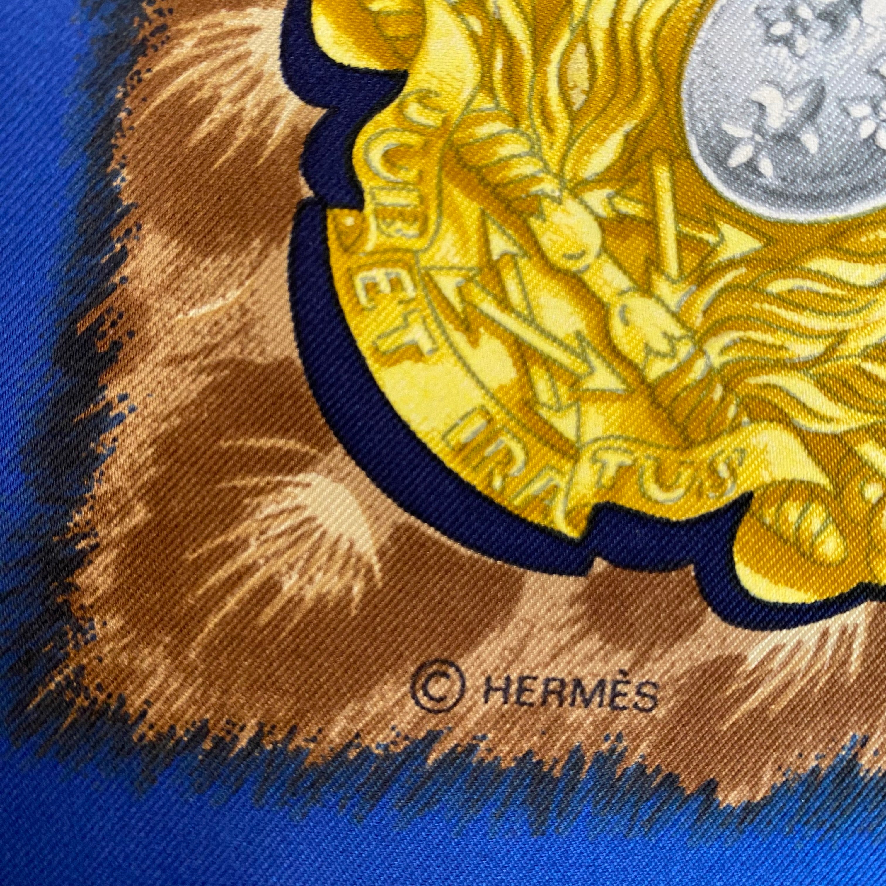 Hermès Casque Et Plumets Silk Scarf
