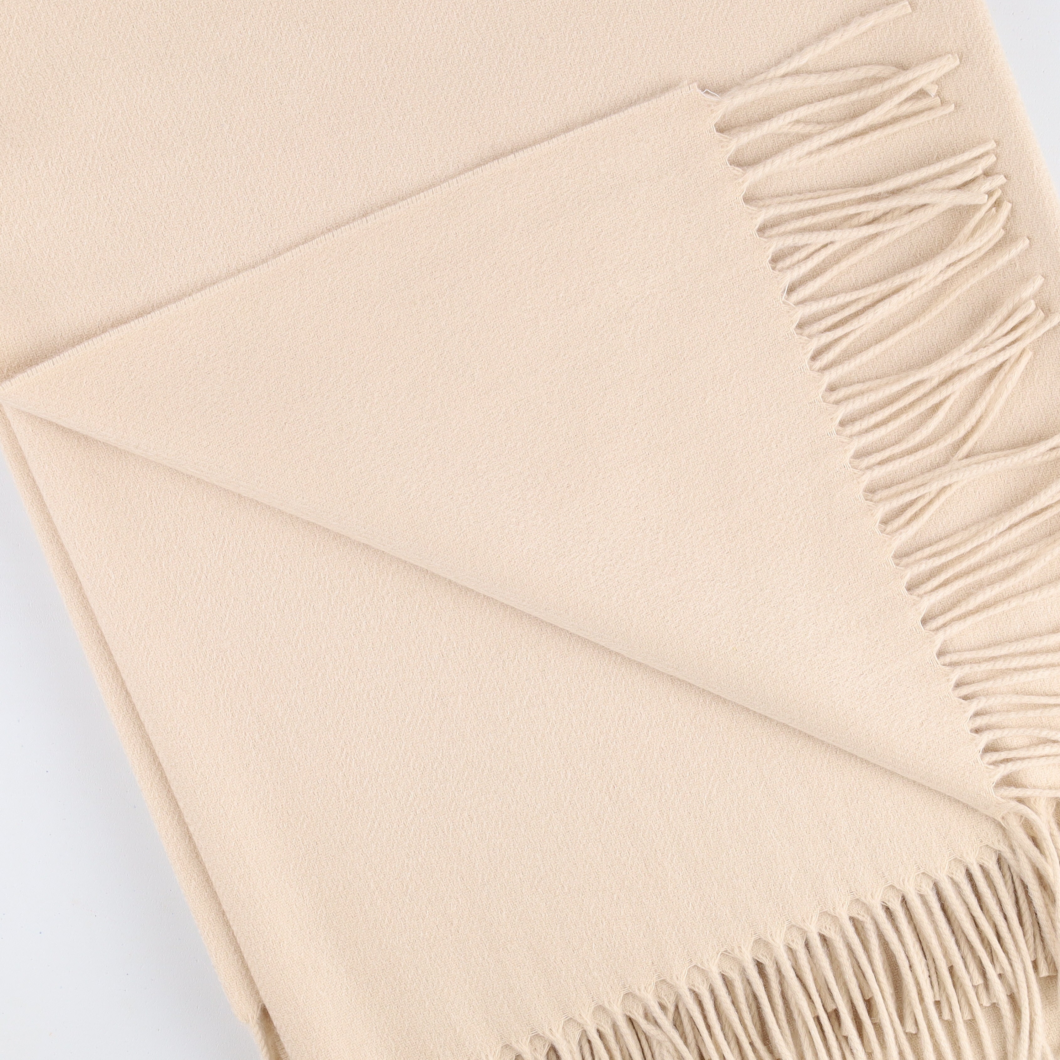 Brand New English Soft Beige Luxury Woven Cashmere Blanket