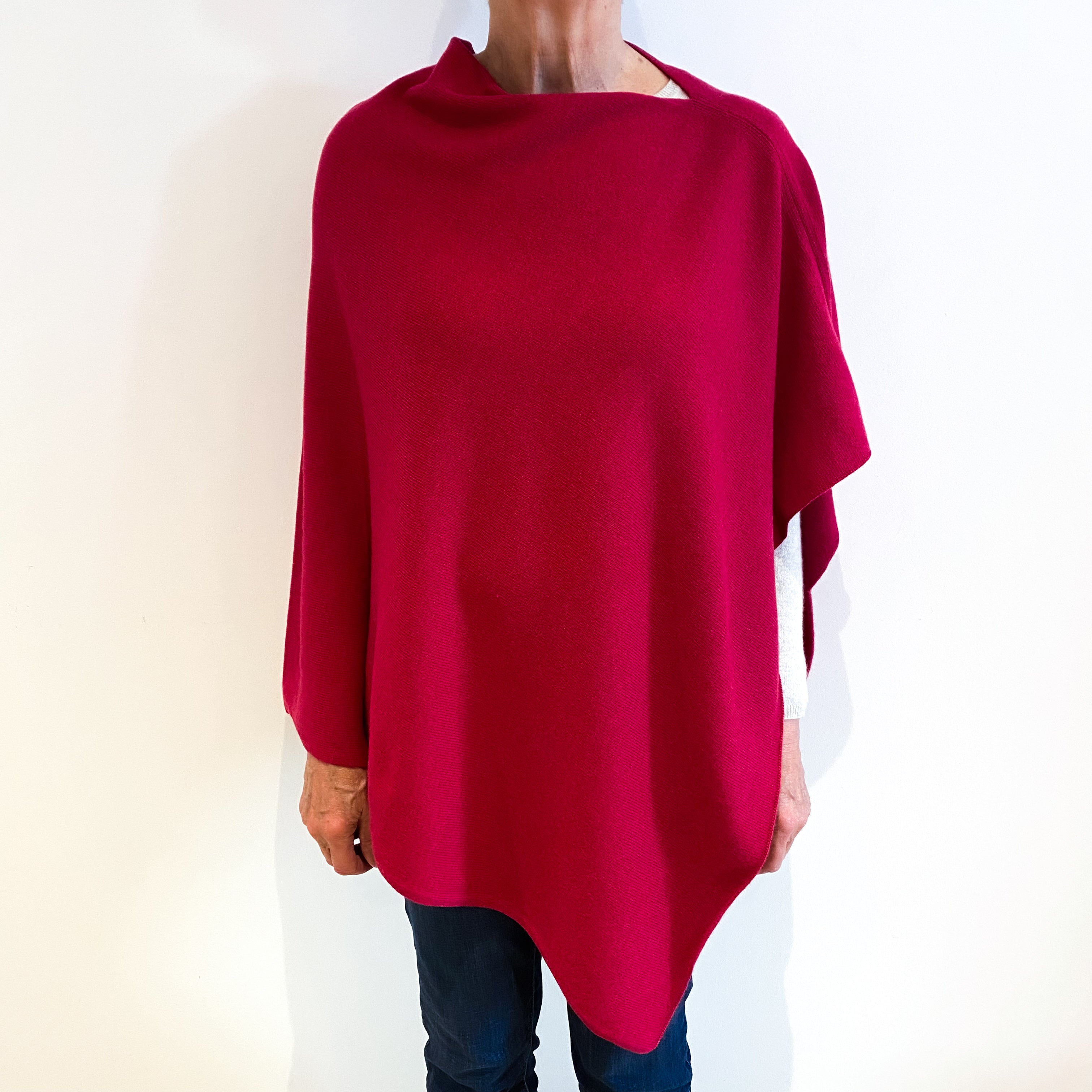 Brand New Scottish Cherry Pink Cashmere Poncho One Size