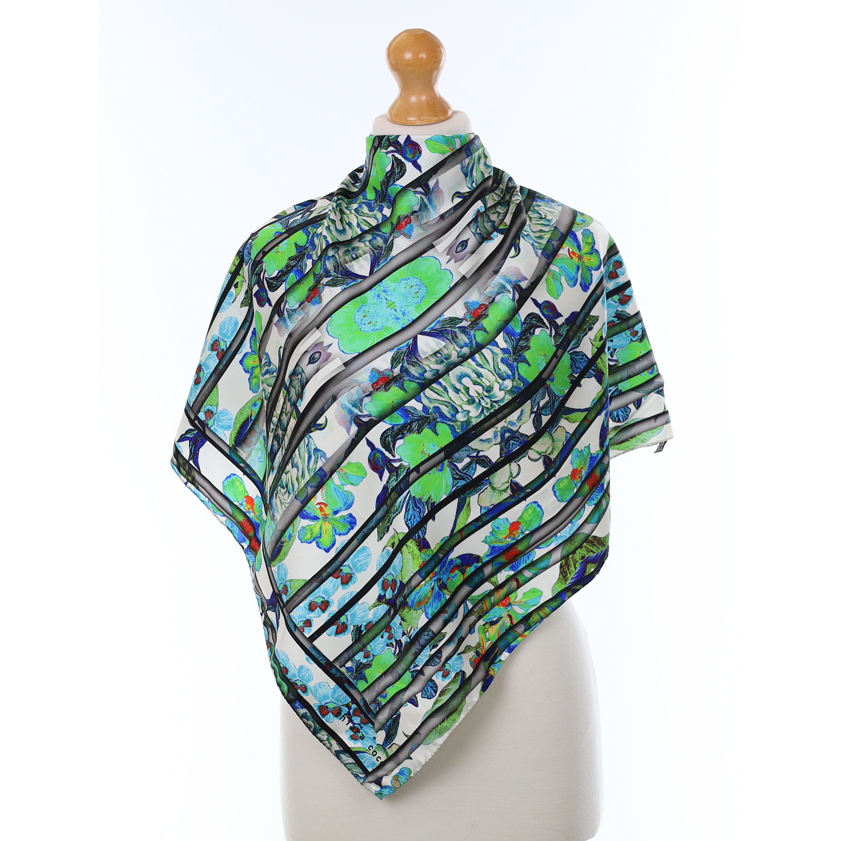 Abstract Floral Silk Scarf