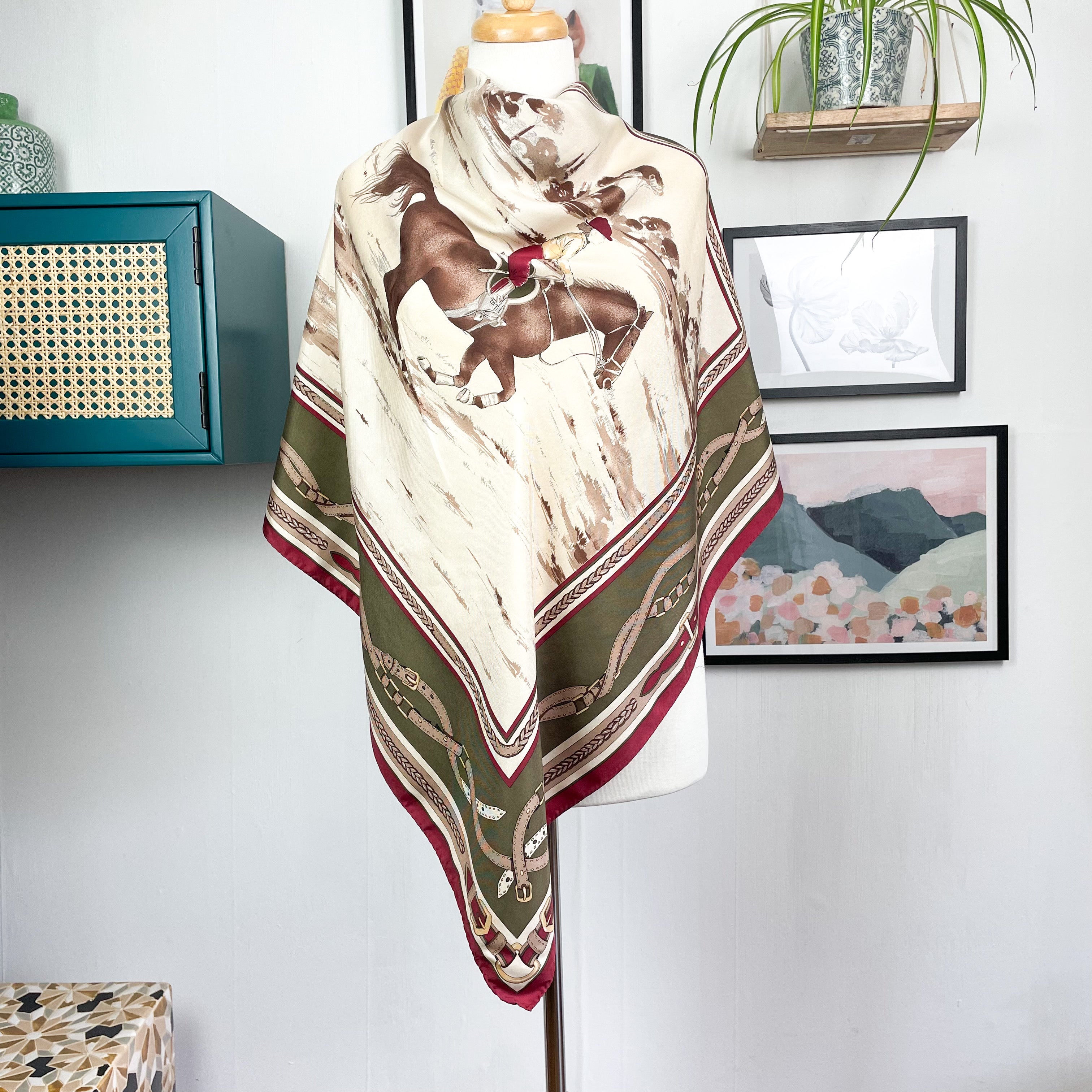 Equestrian Vintage Silk Scarf