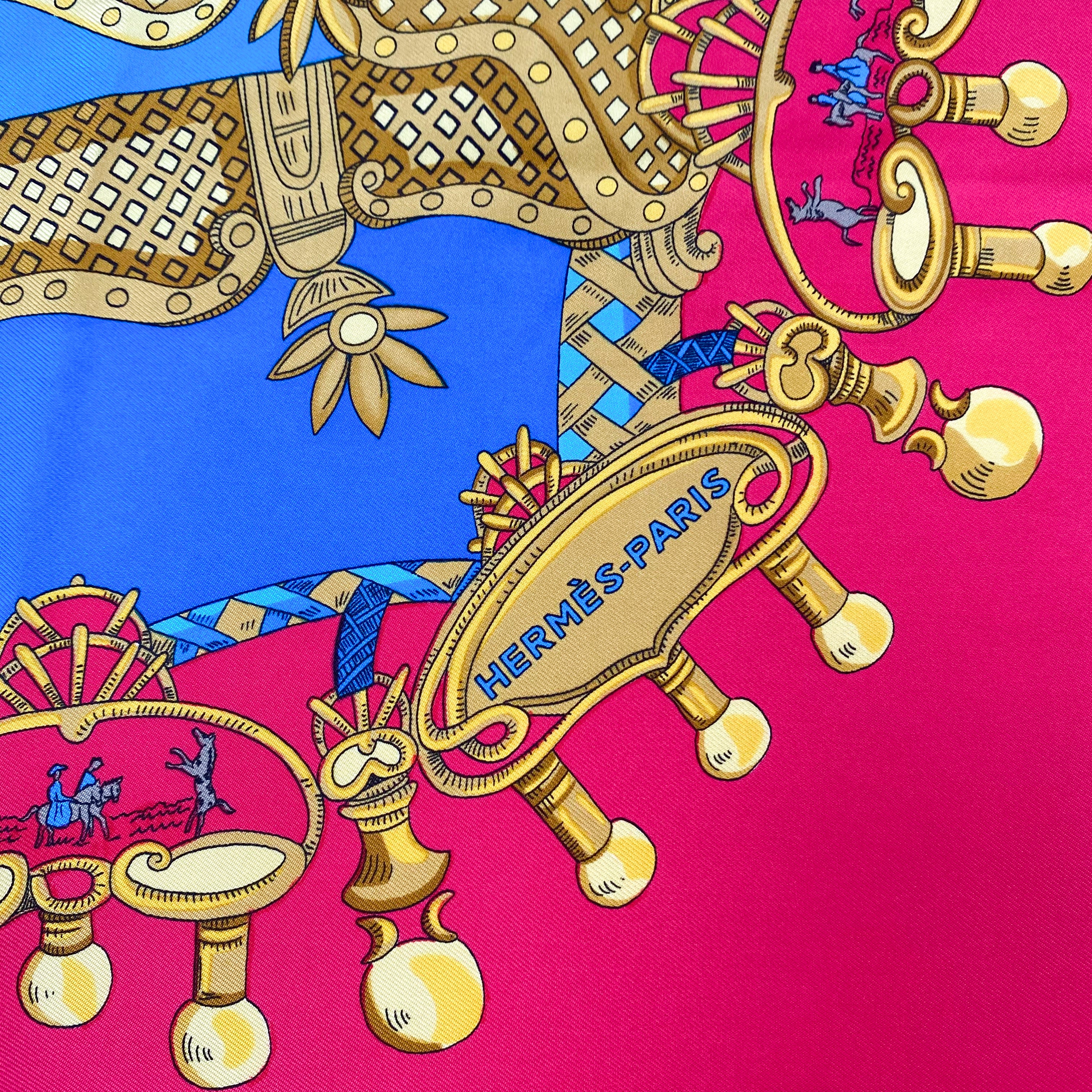 Boxed Hermès Tournez Manège Silk Scarf