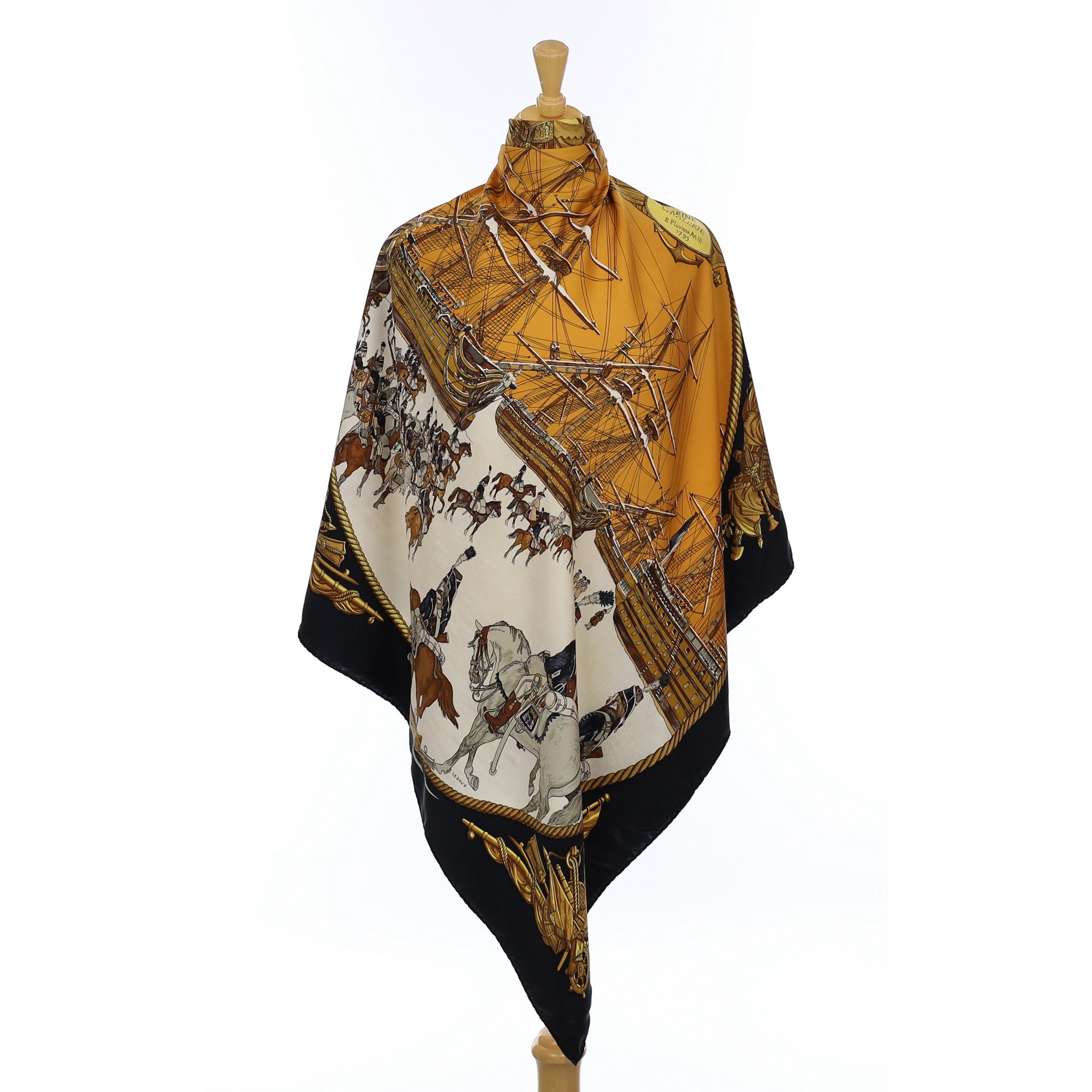 Hermès Marine et Cavalerie Silk Scarf
