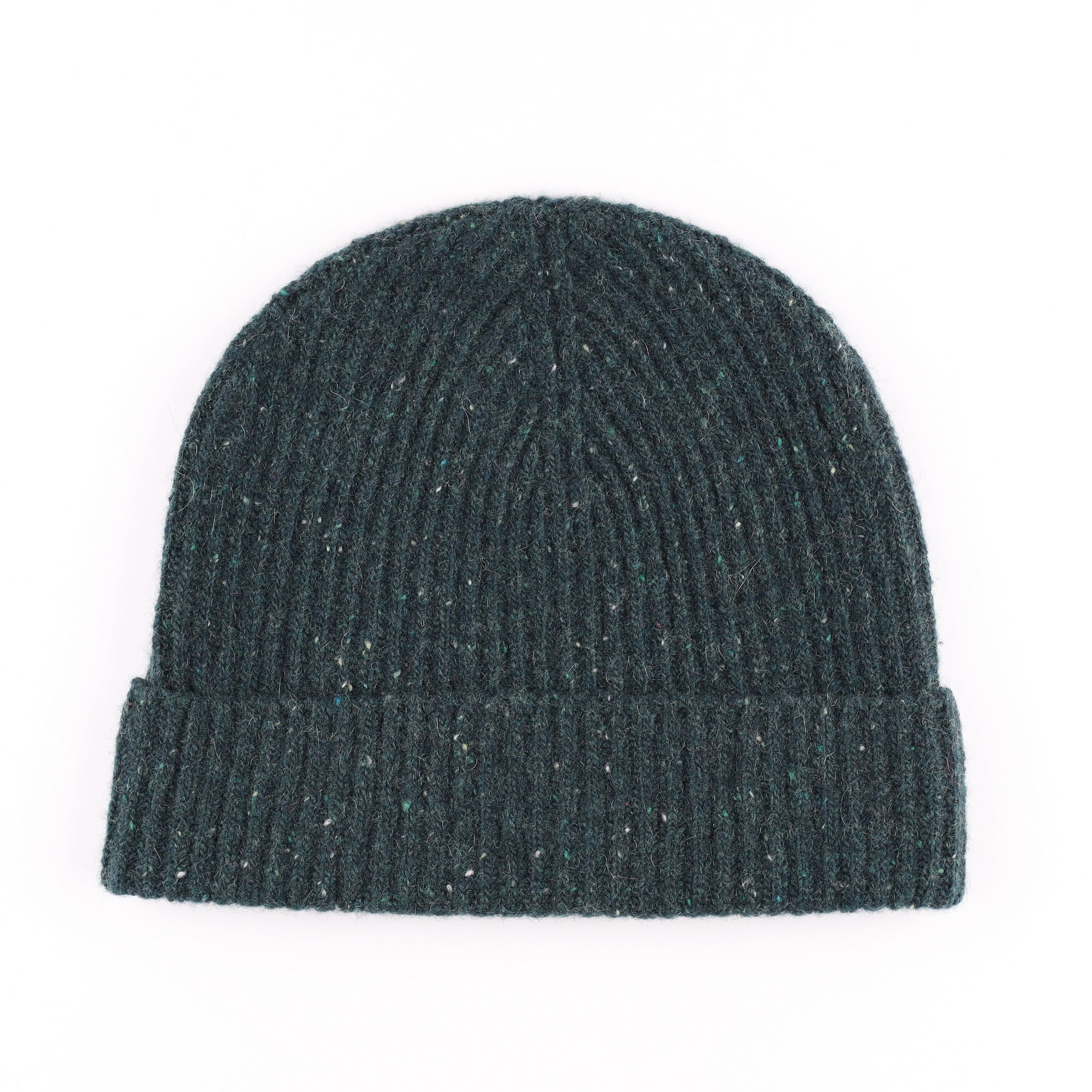 Brand New Scottish Pine Green Donegal Cashmere Beanie Hat