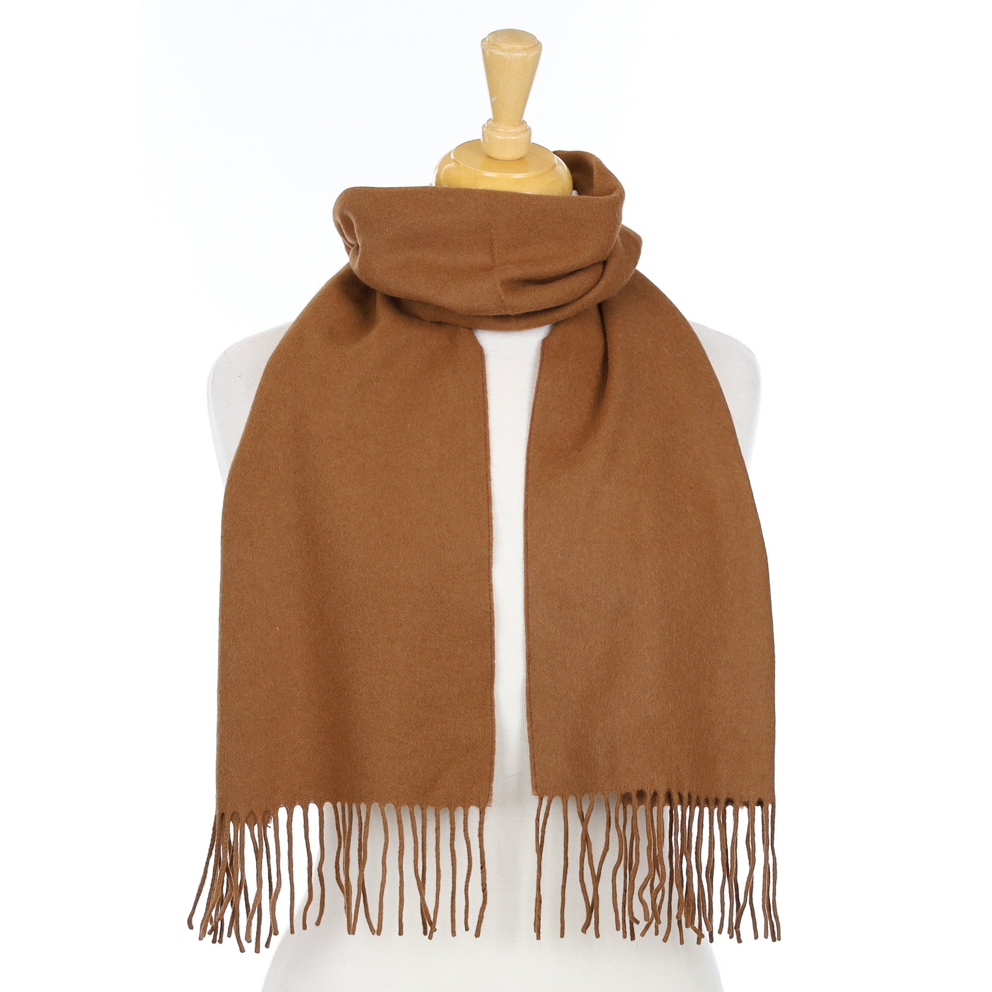 Cinnamon Brown Woven Cashmere Scarf