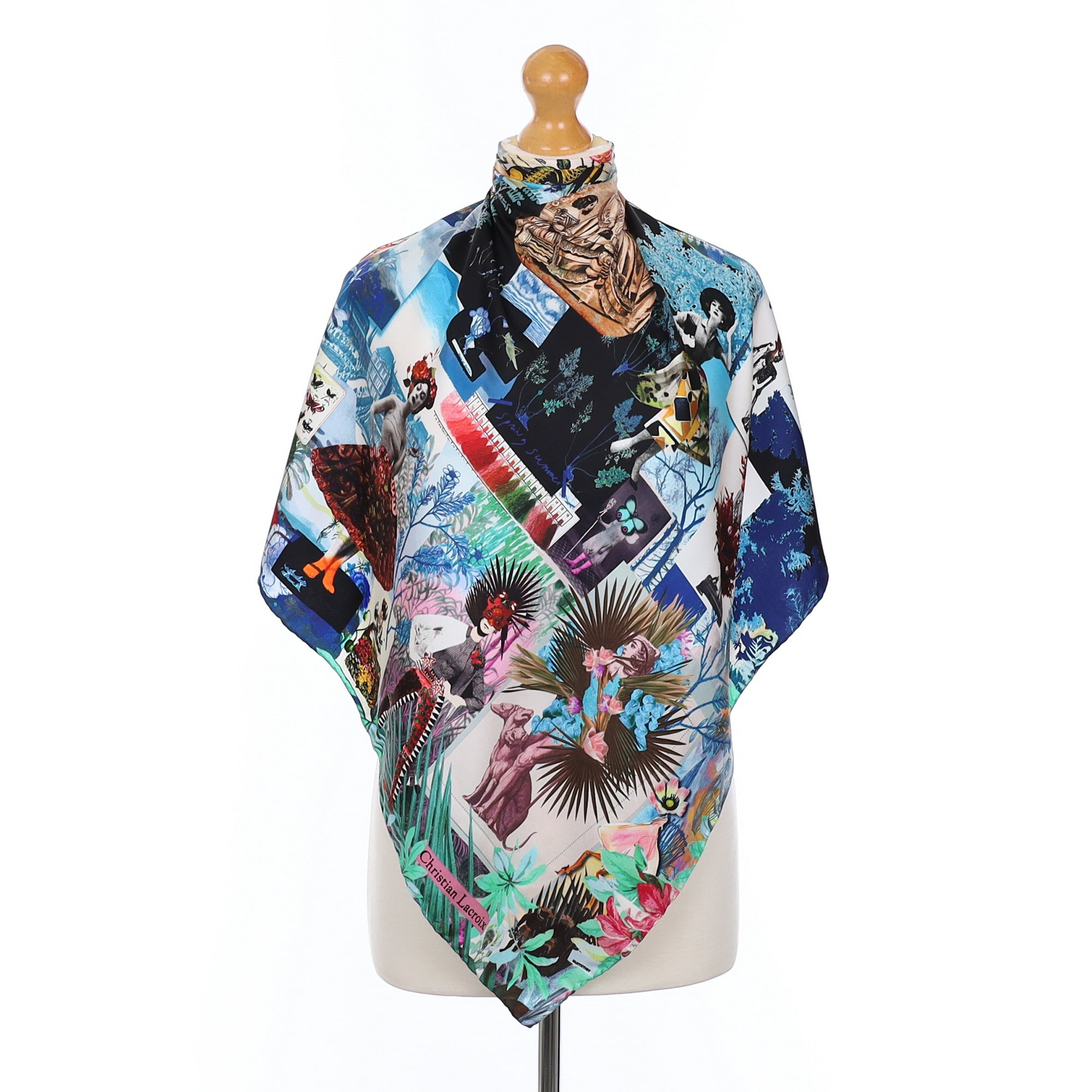Christian Lacroix Abstract Fashion Themed Silk Scarf