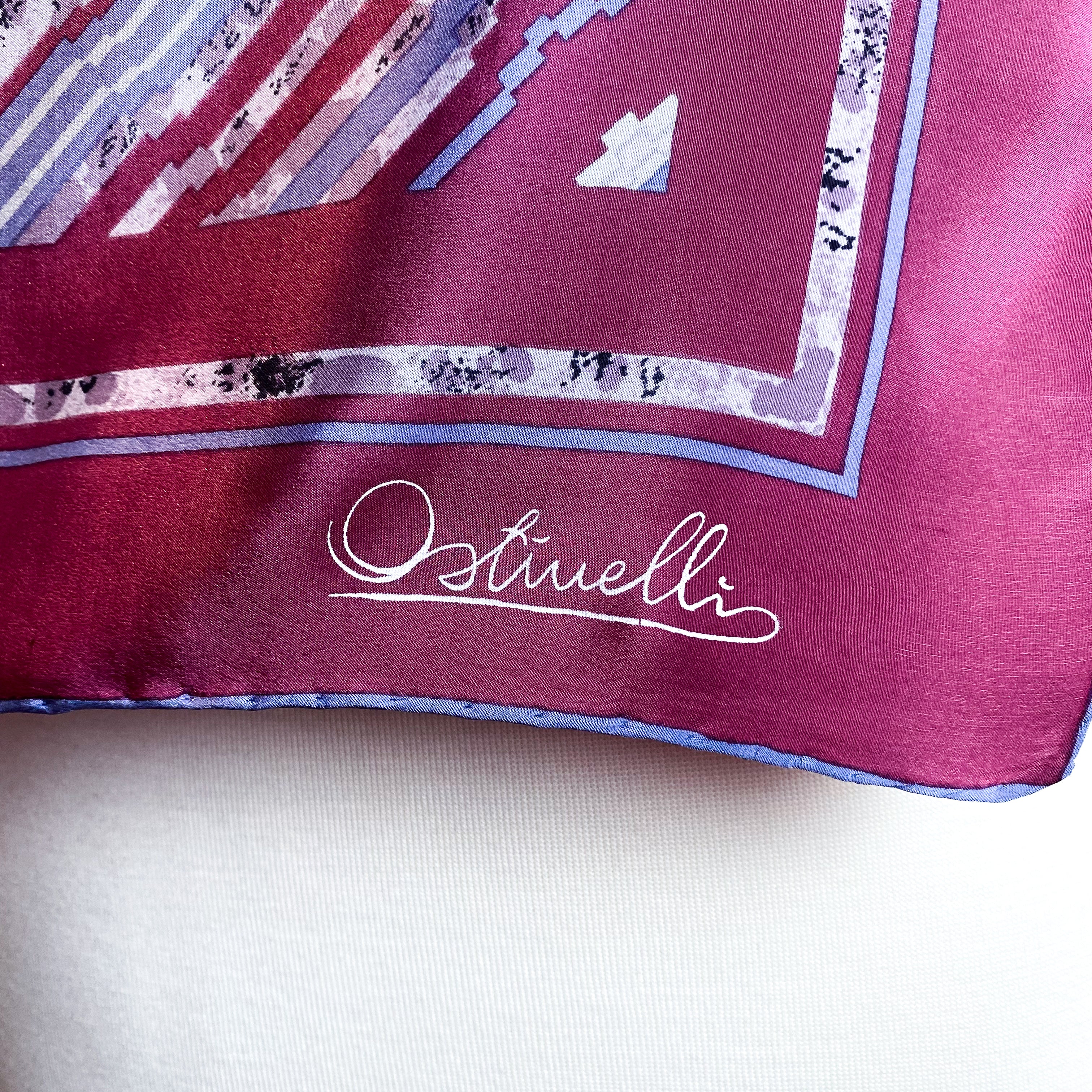 Ostinelli Pink Striped Silk Scarf