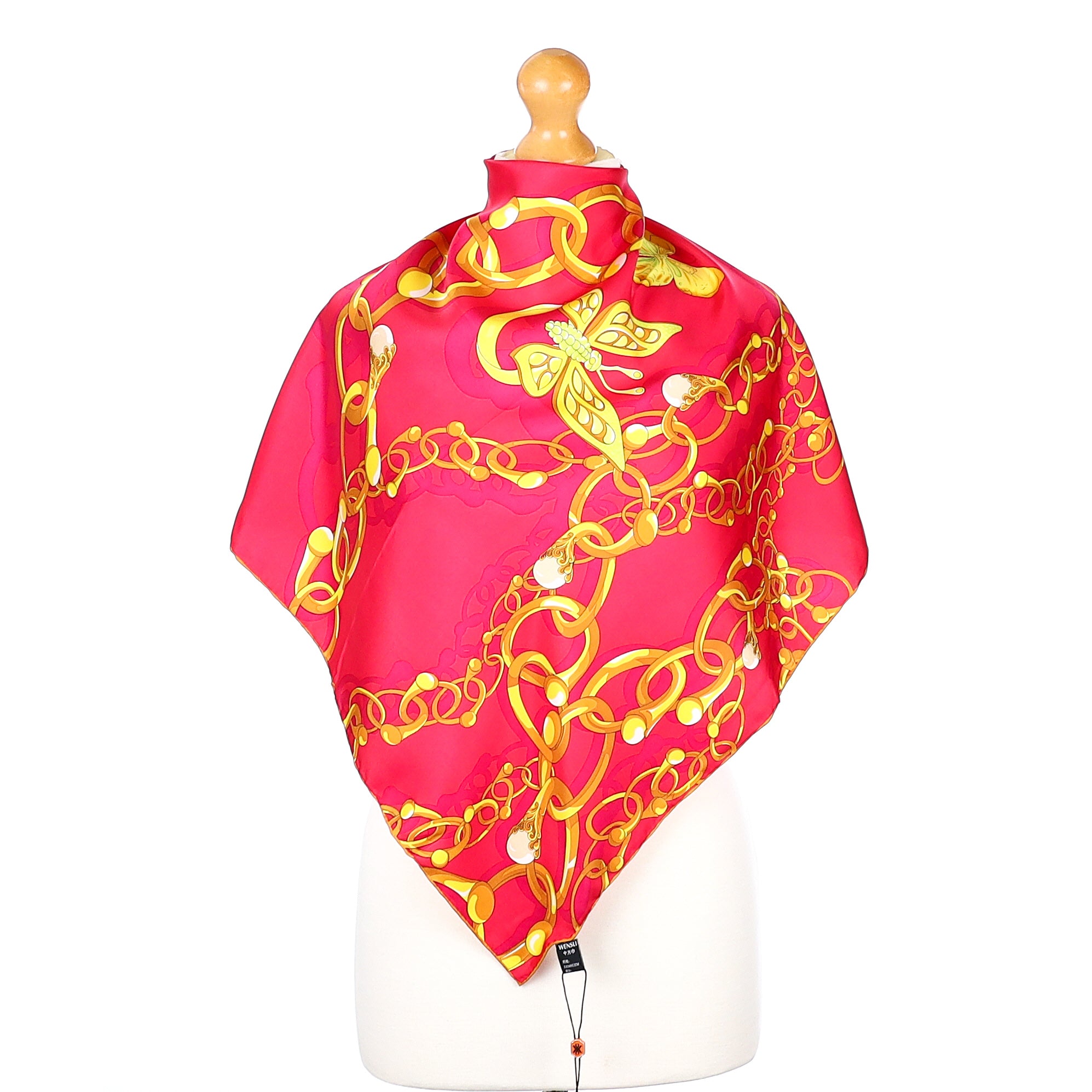 Brand New Wensli Cherry Pink Silk Scarf