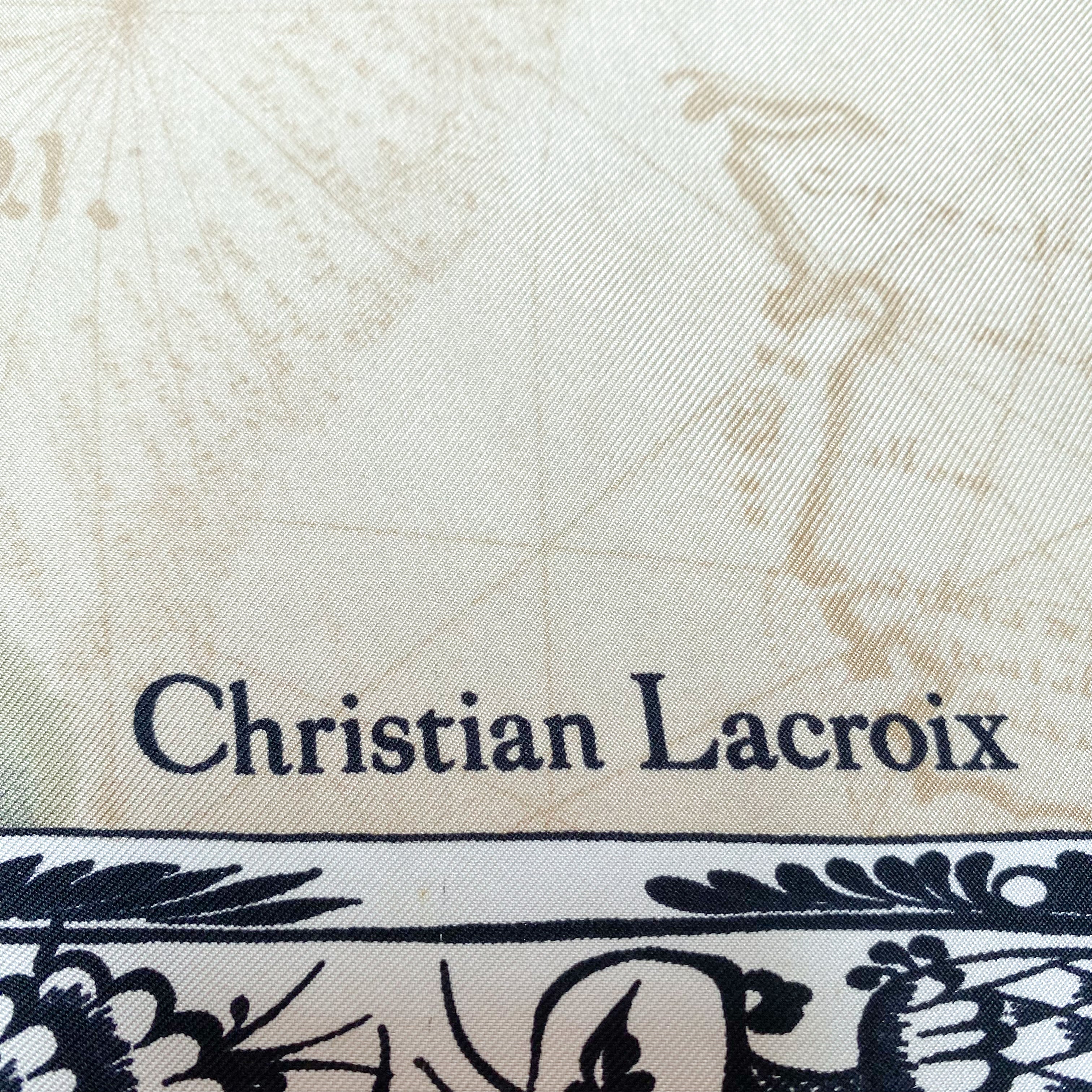 Christian Lacroix Abstract Designer Silk Scarf