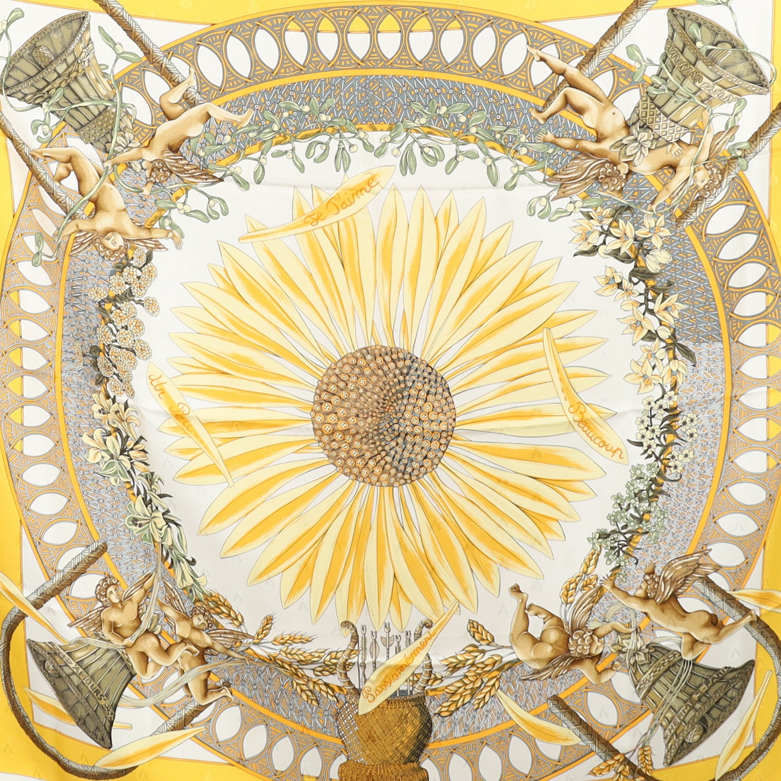Pristine Hermès Amours Designer Silk Scarf