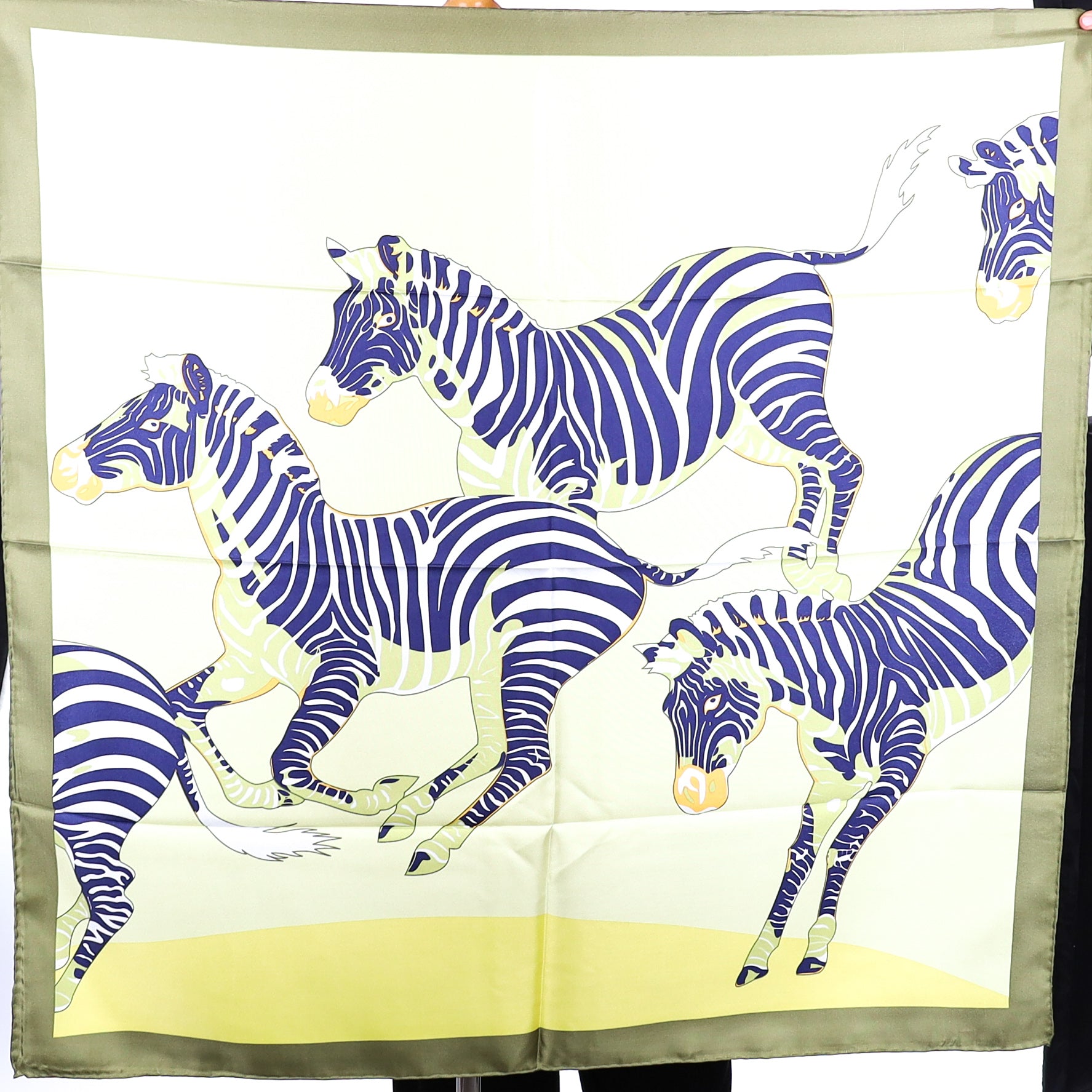 Brand New Green Zebra Silk Scarf