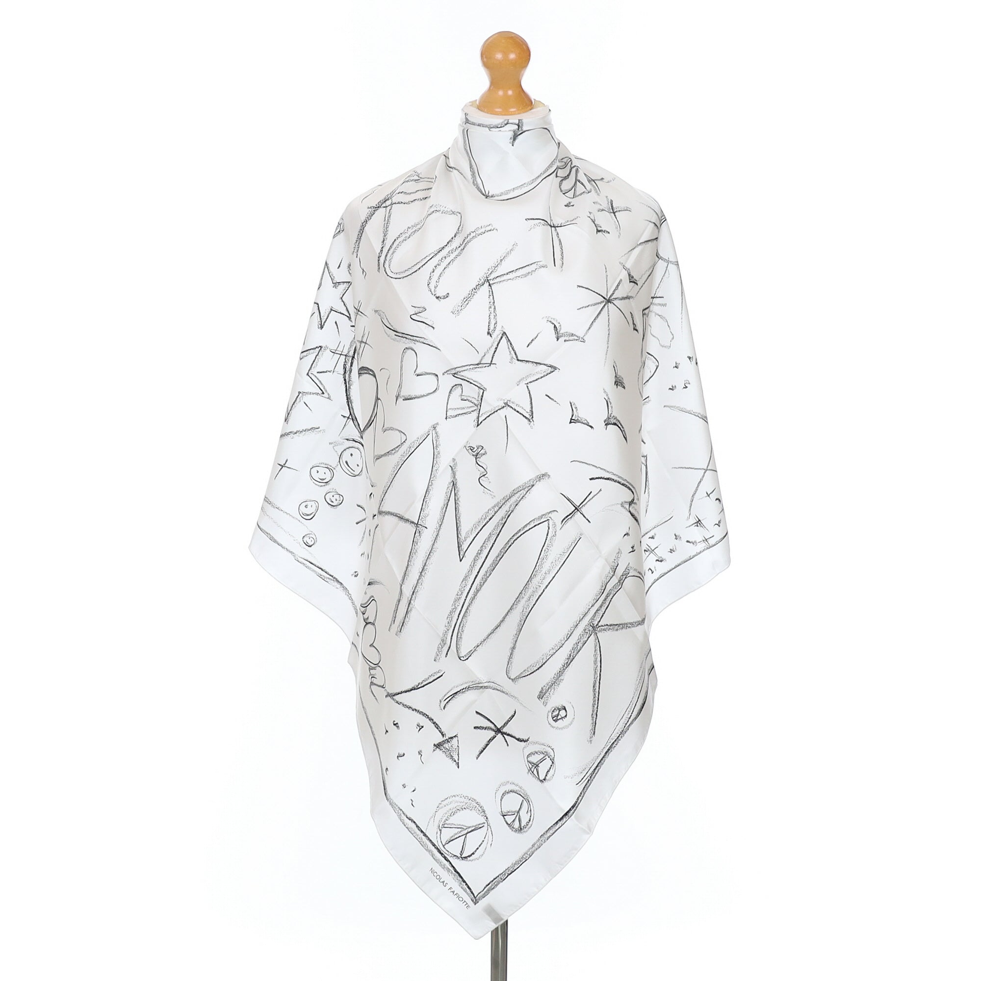 Brand New Nicolas Fafiotte Rock Amour Silk Scarf
