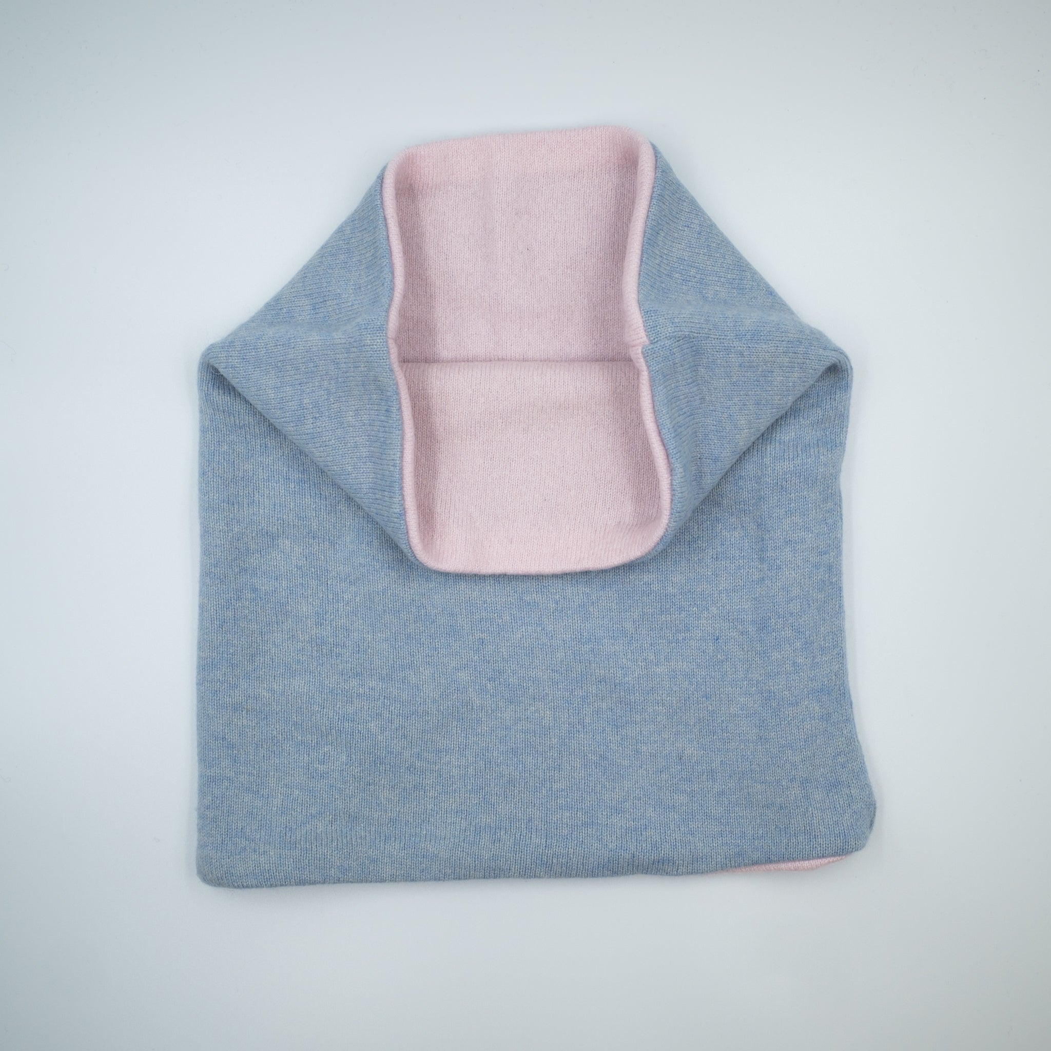 Pastel Blue and Baby Pink Luxury Double Layered Snood