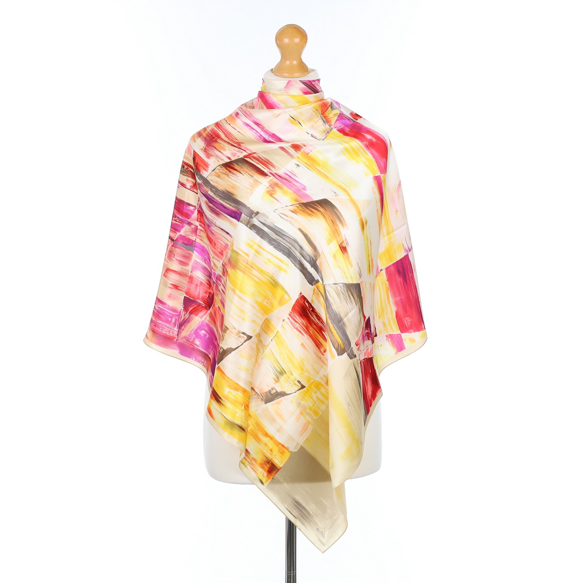 Brand New Bright Abstract Echo Silk Scarf