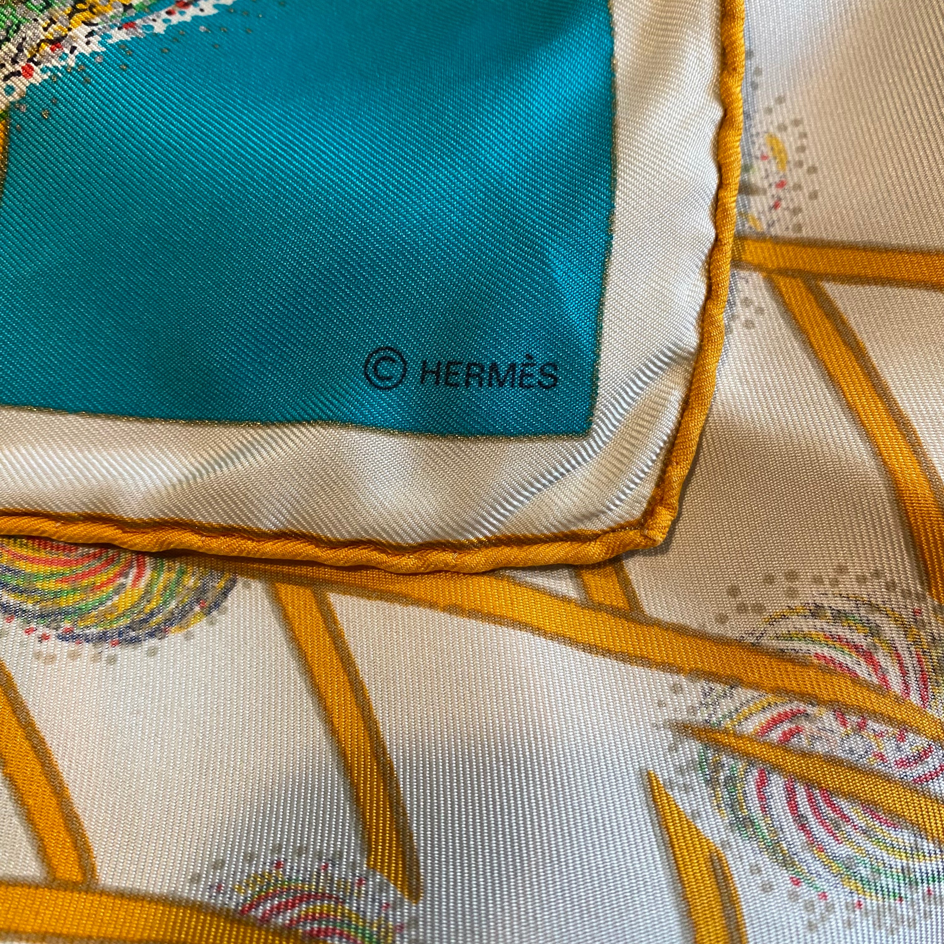 Hermès Les Feux de L’Espsce Silk Scarf Quite Rare