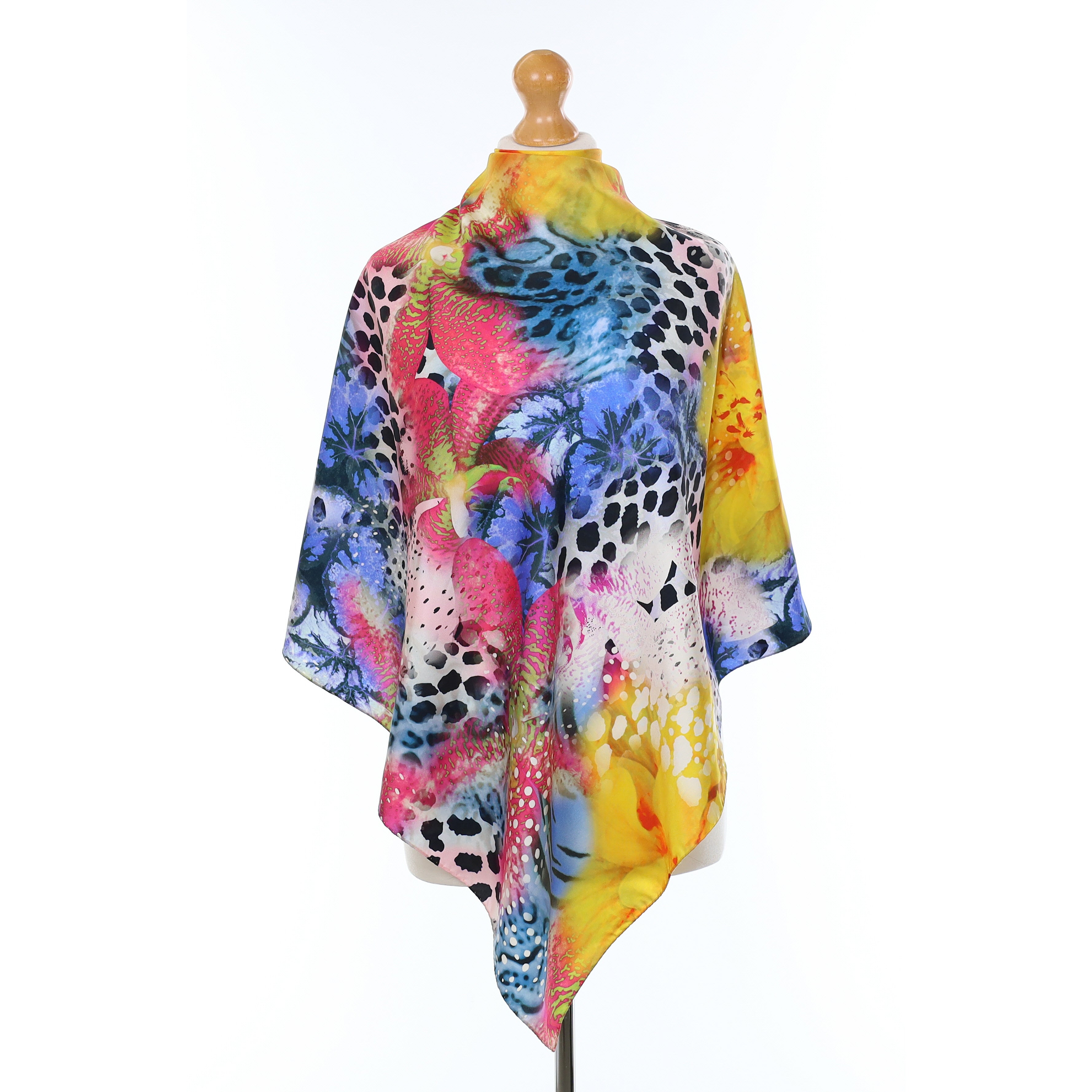 Clelia & Romy Abstract Patterned Silk Scarf