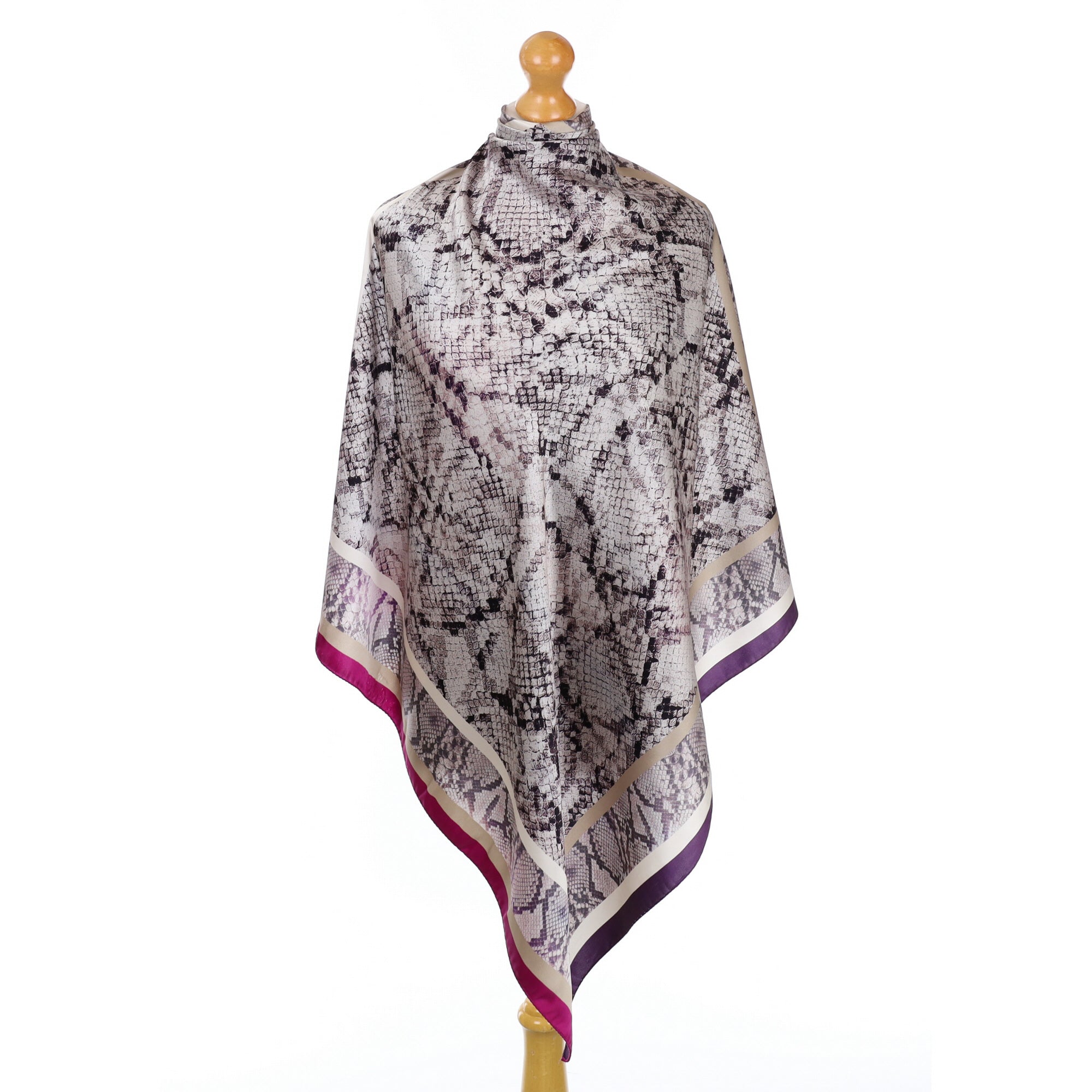 Italian Snake Skin Pattern Silk Scarf