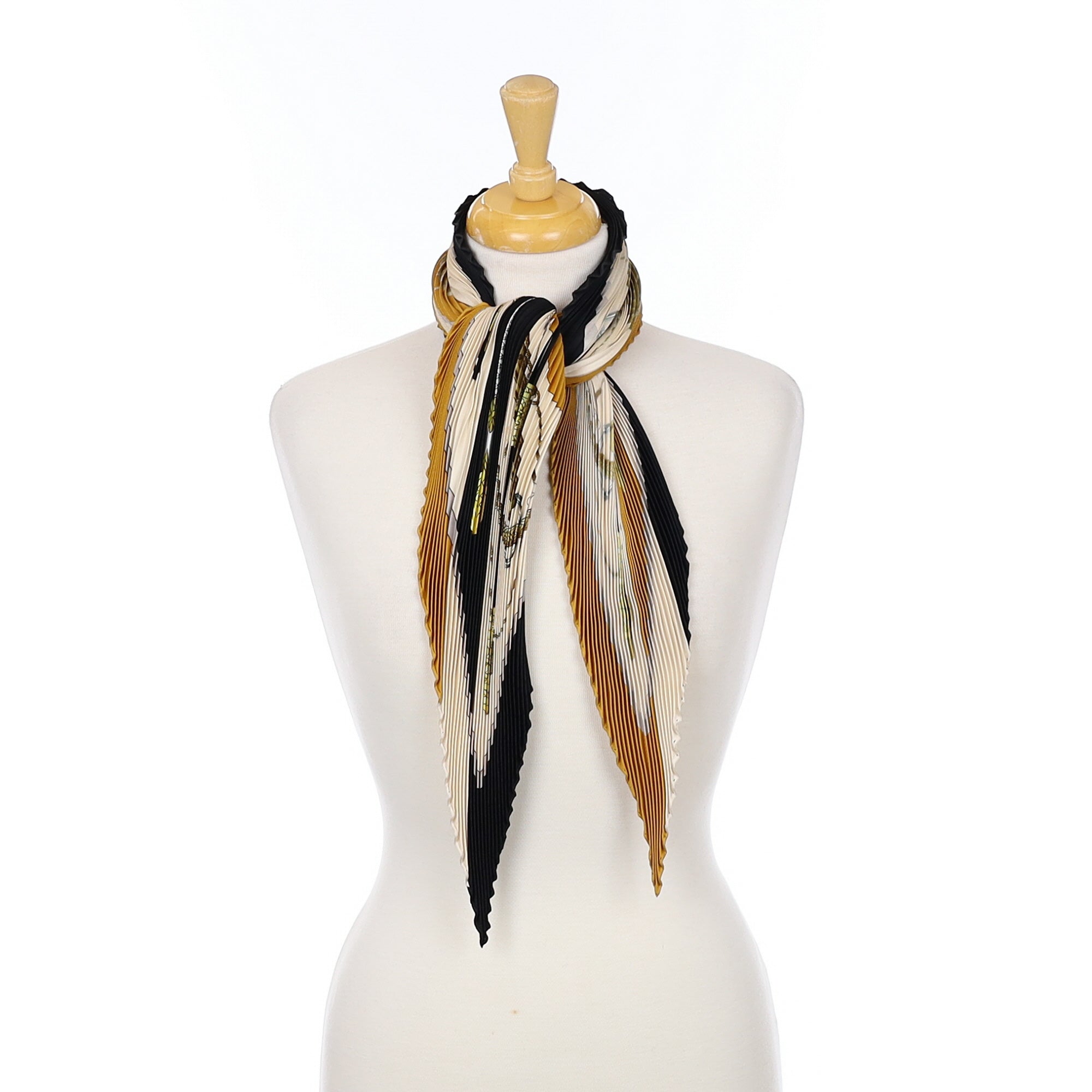 Hermès Clic Clouc Plissé Silk Scarf