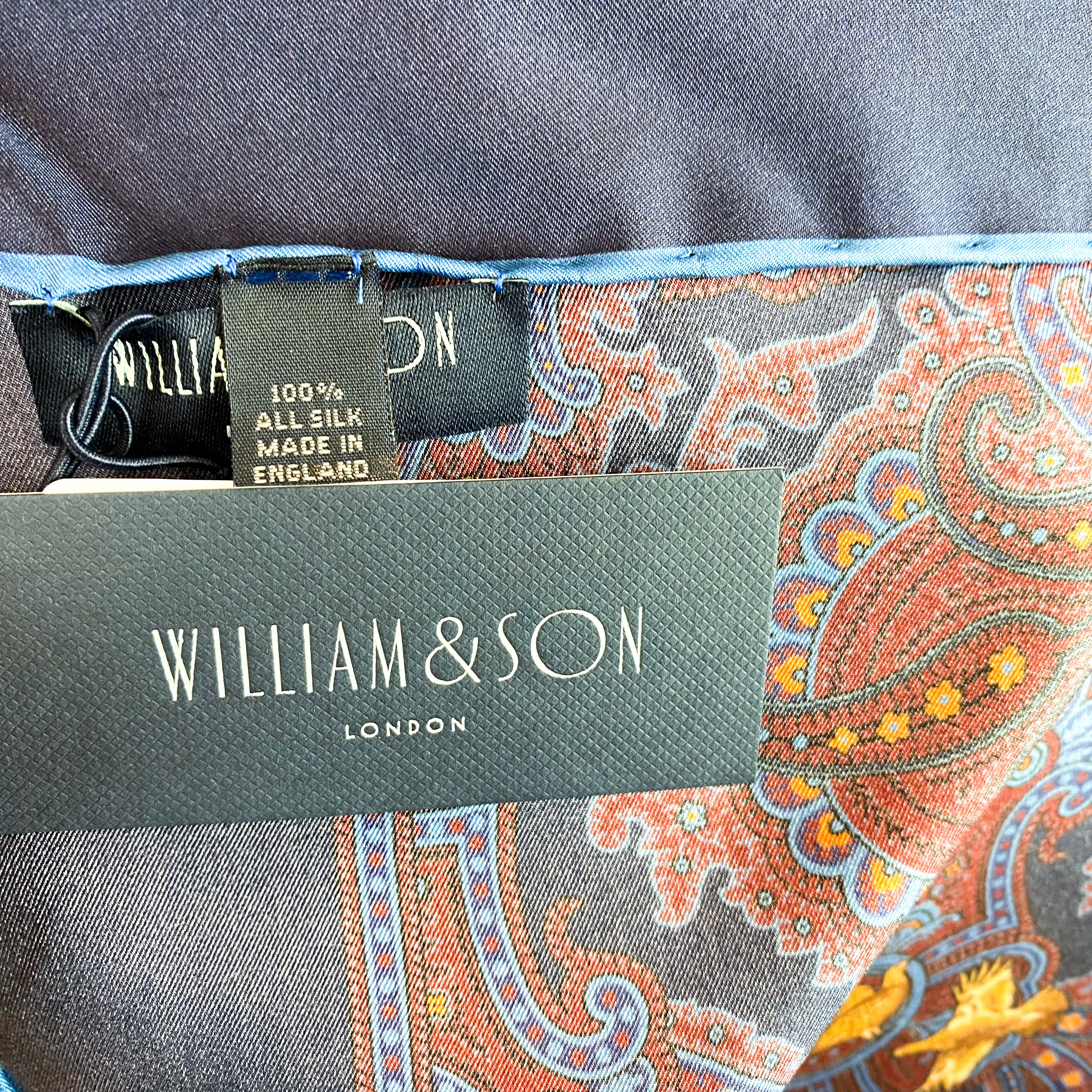 Brand New William & Son Paisley Silk Scarf