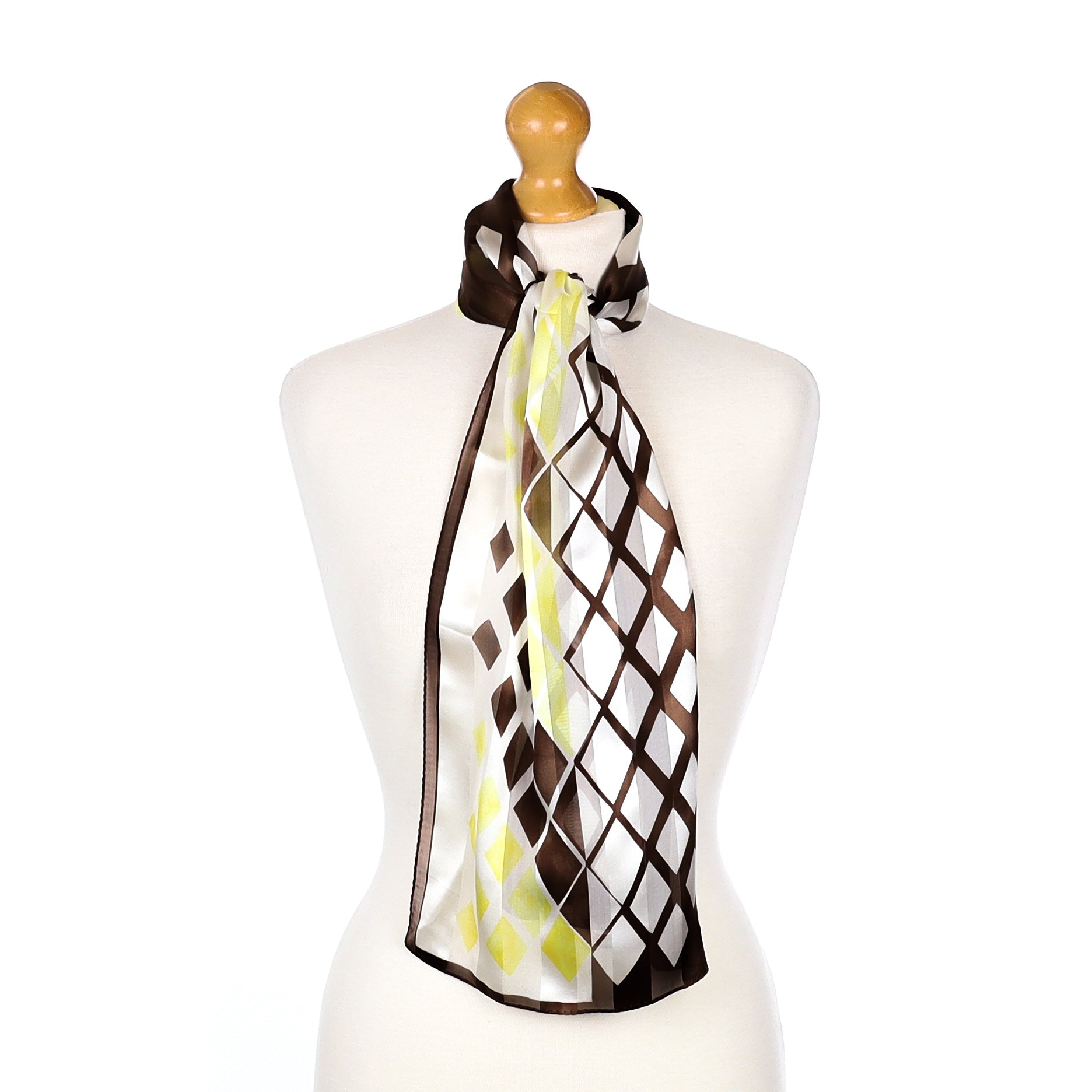Immaculate Anne Klein Geometric Long Silk Scarf