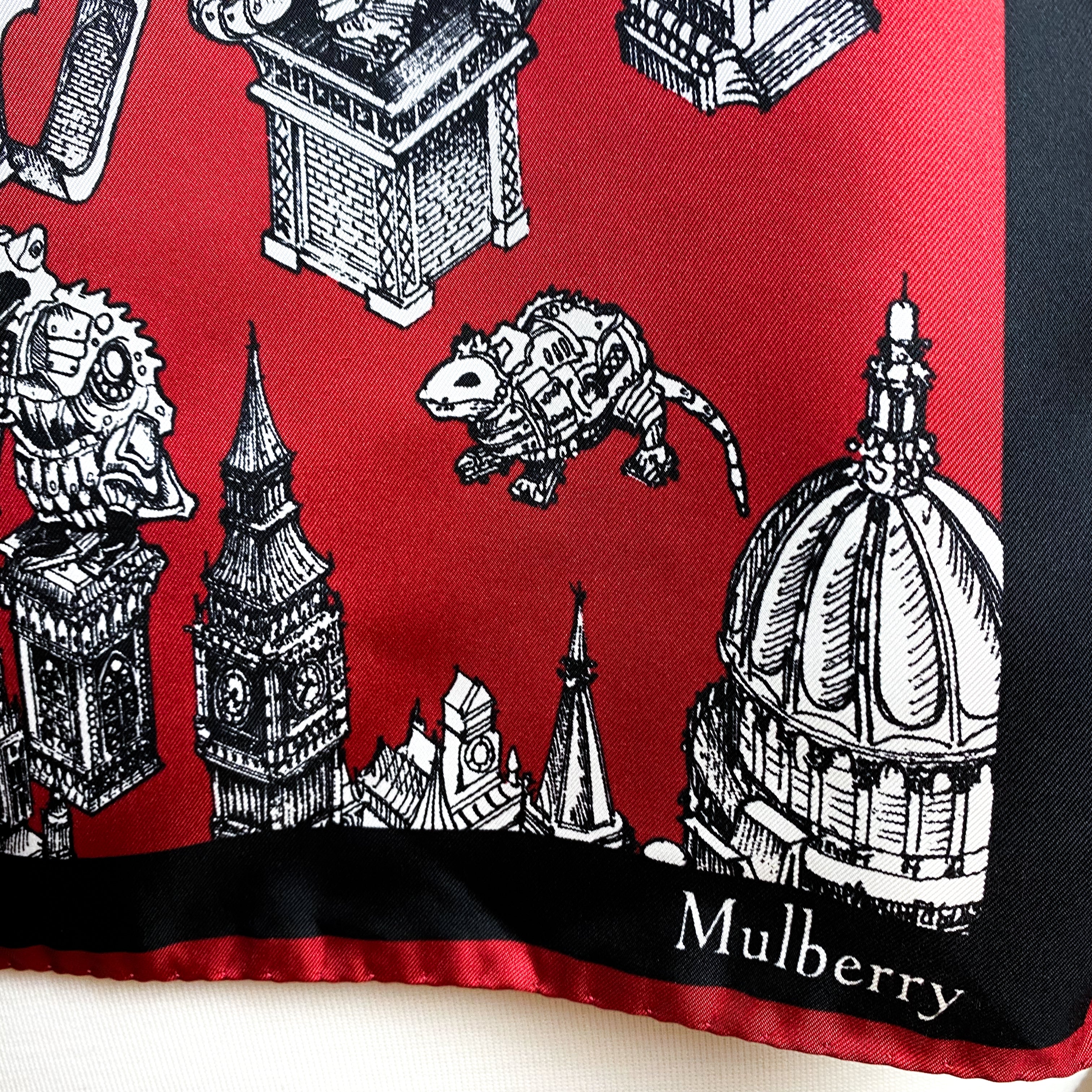 Brand New Mulberry London Silk Scarf
