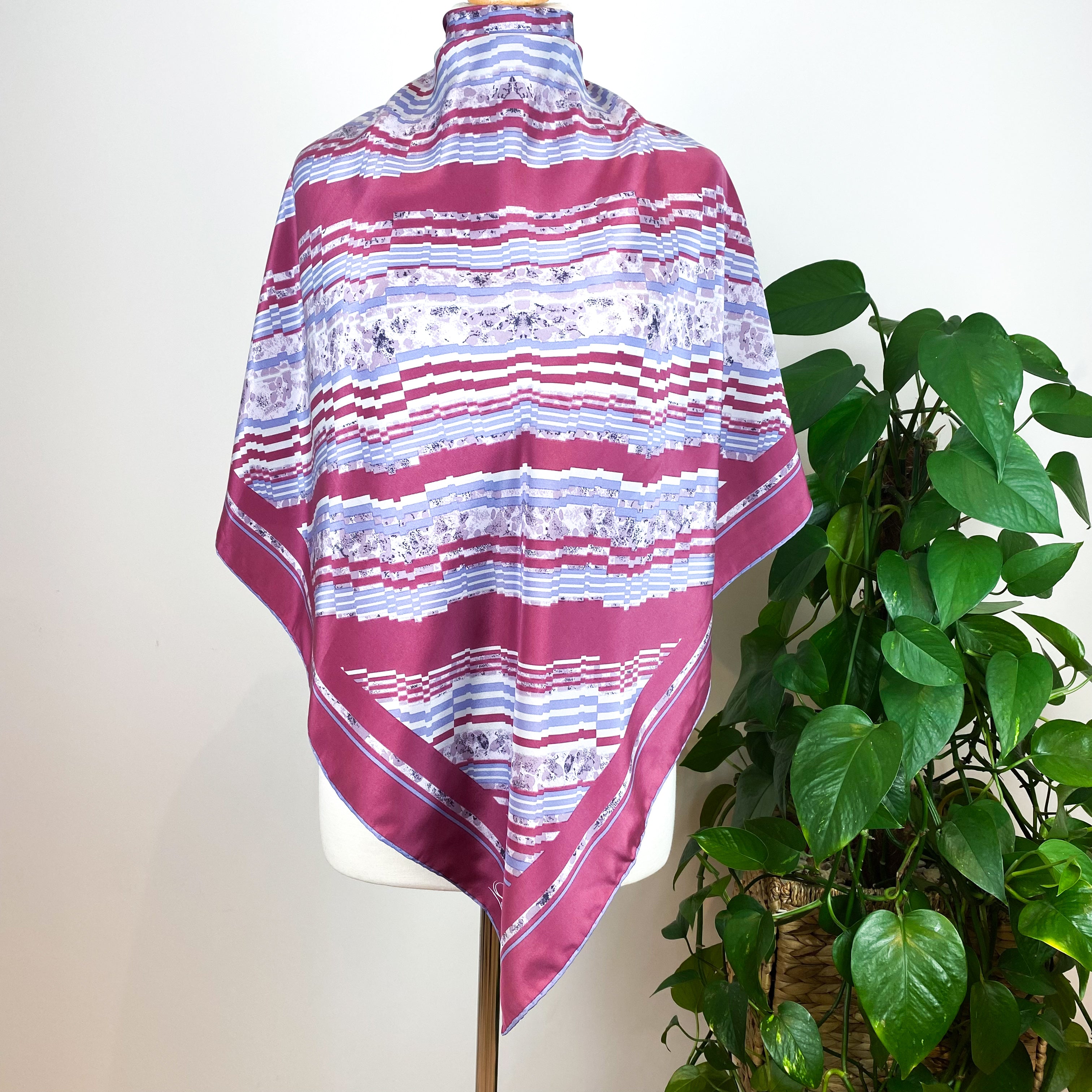 Ostinelli Pink Striped Silk Scarf