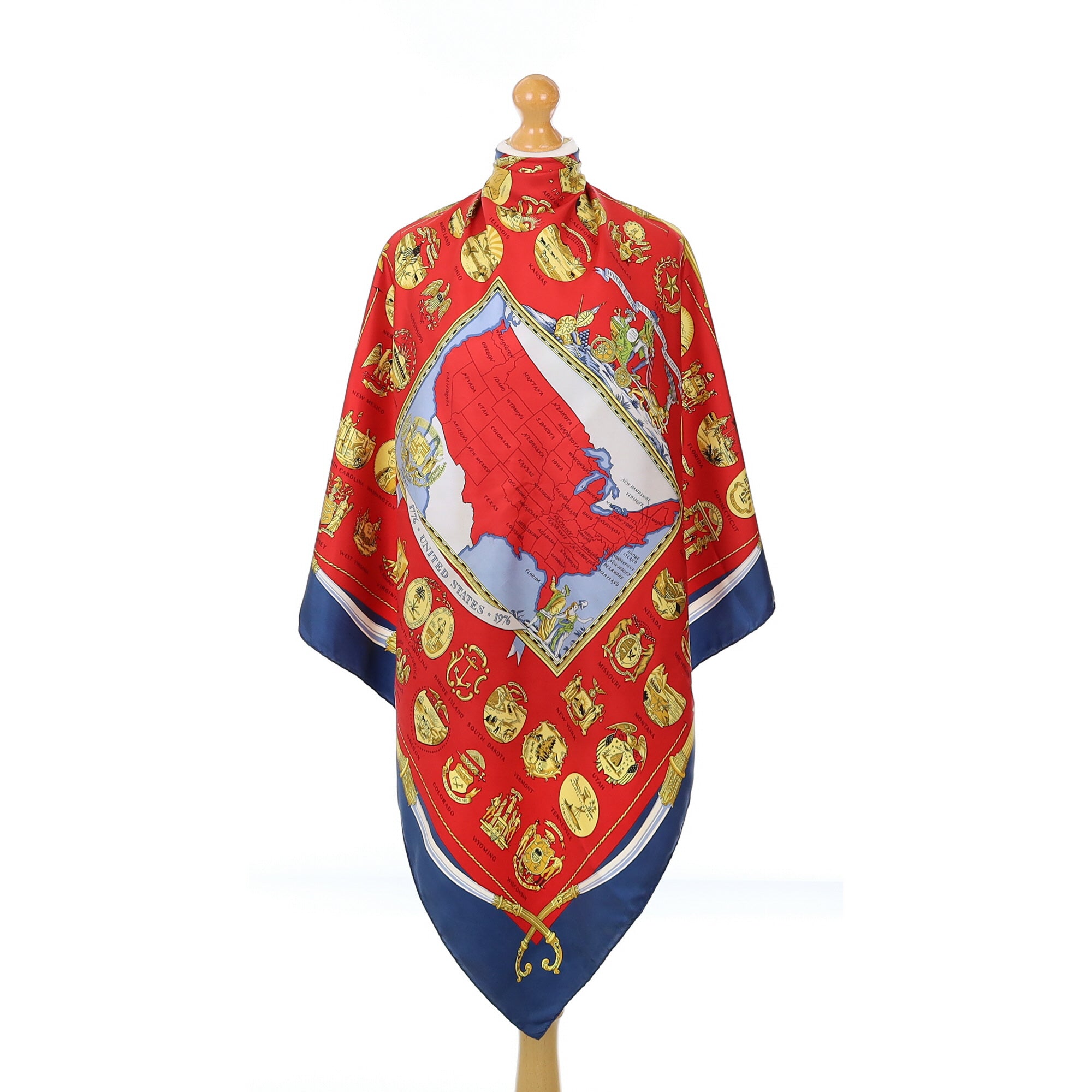 Hermès Arms of the United States Silk Scarf Quite Rare