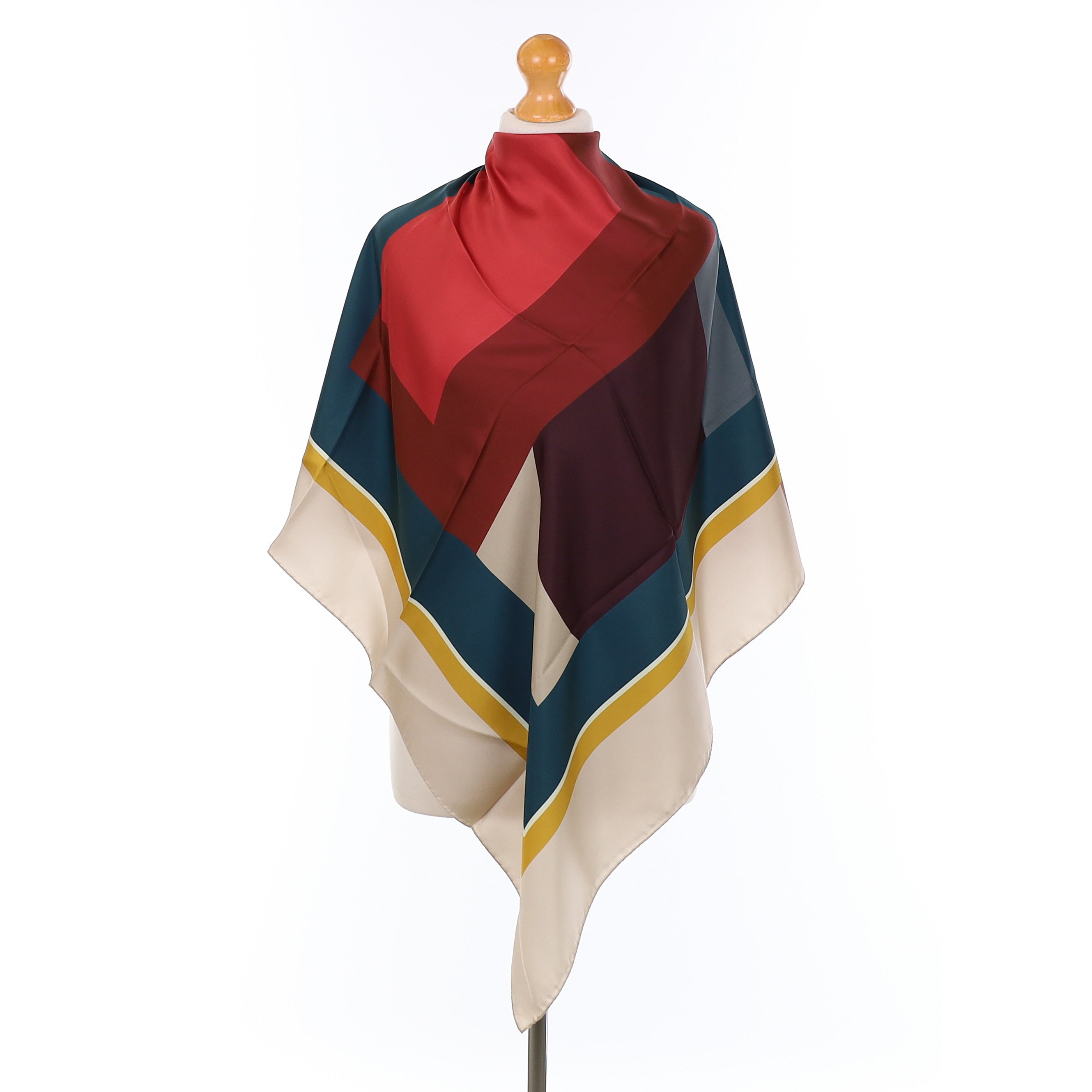 Brand New Italian Geometric Silk Scarf
