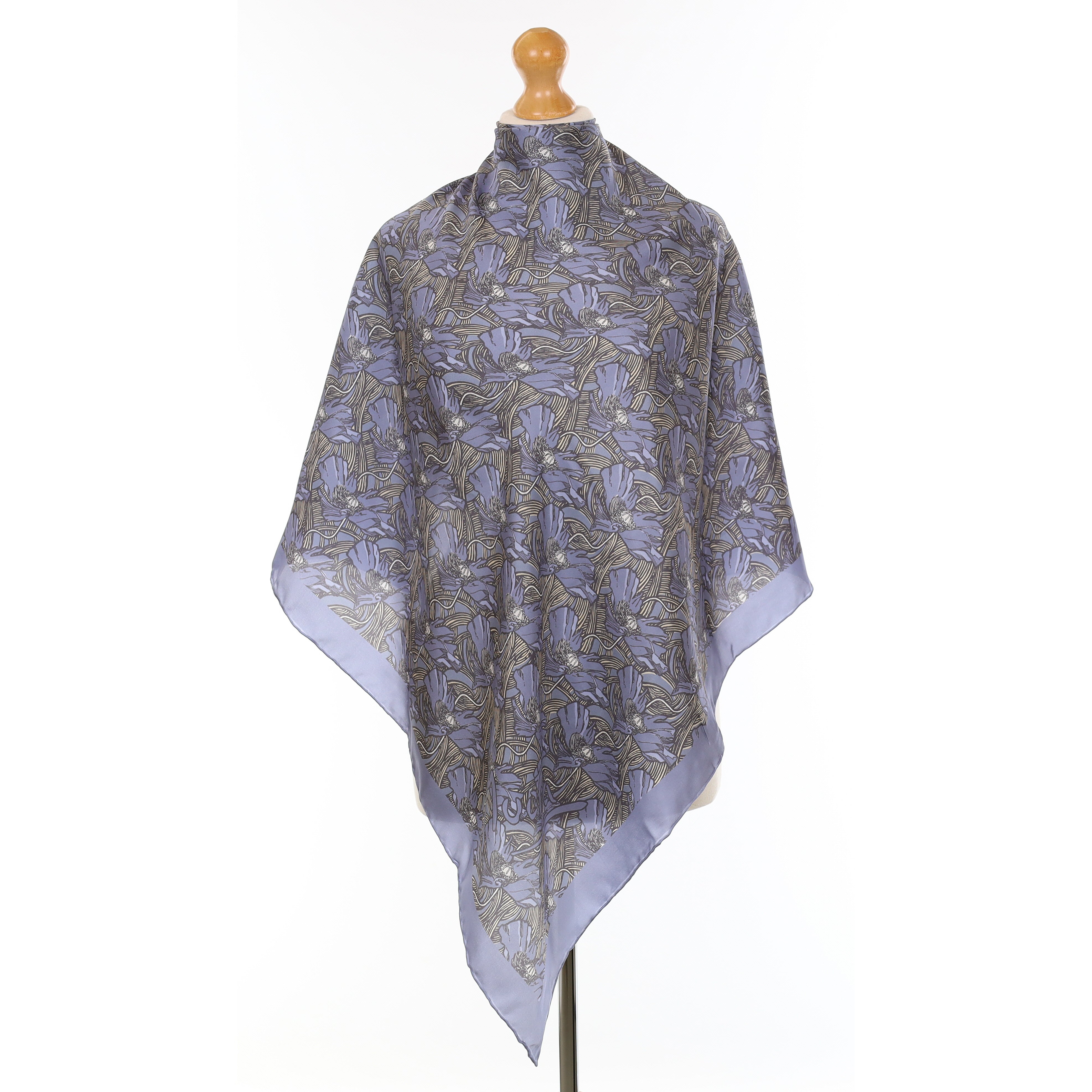 Beckford Silk Purple Floral Silk Scarf