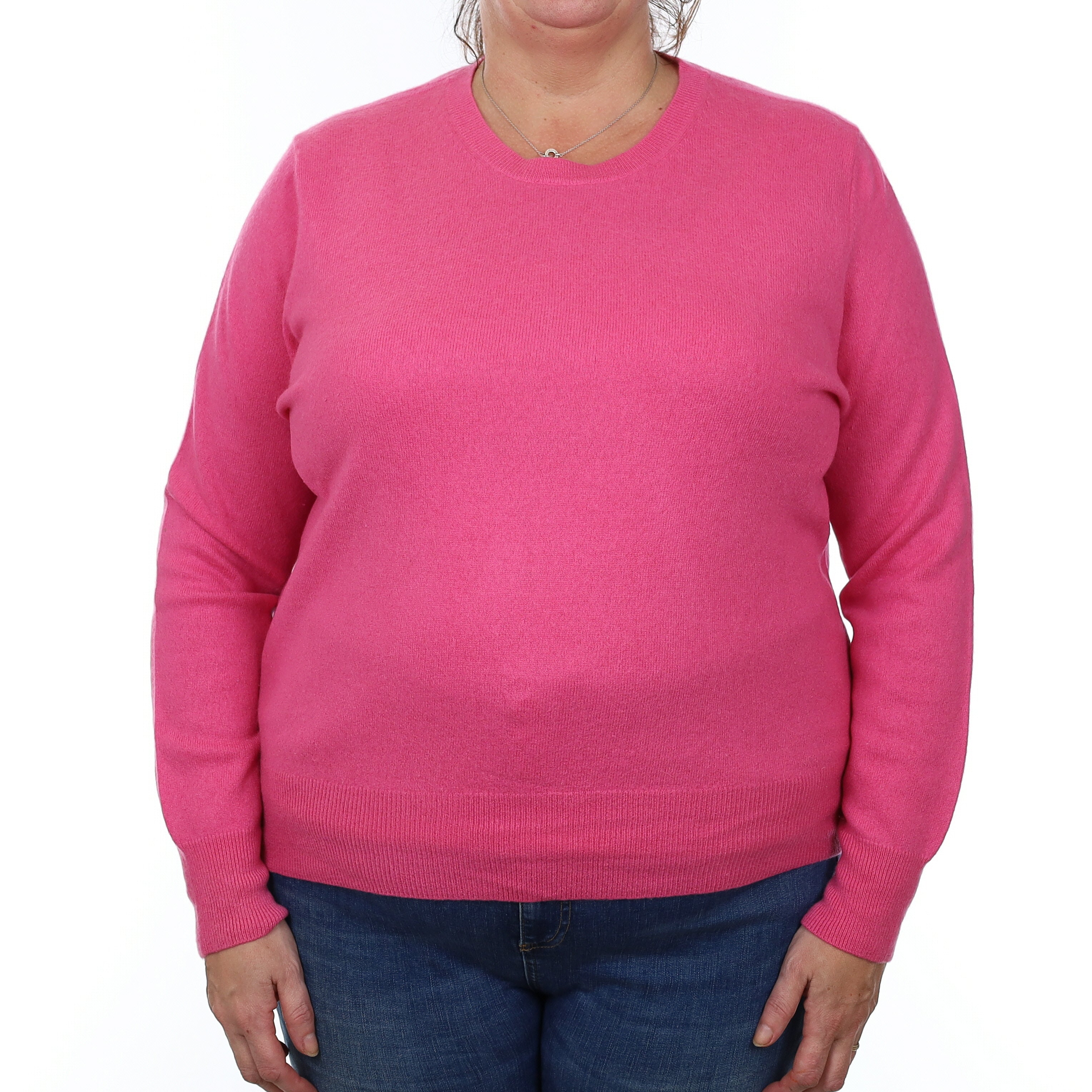 Hot Pink Cashmere Crew Neck Jumper Extra Large