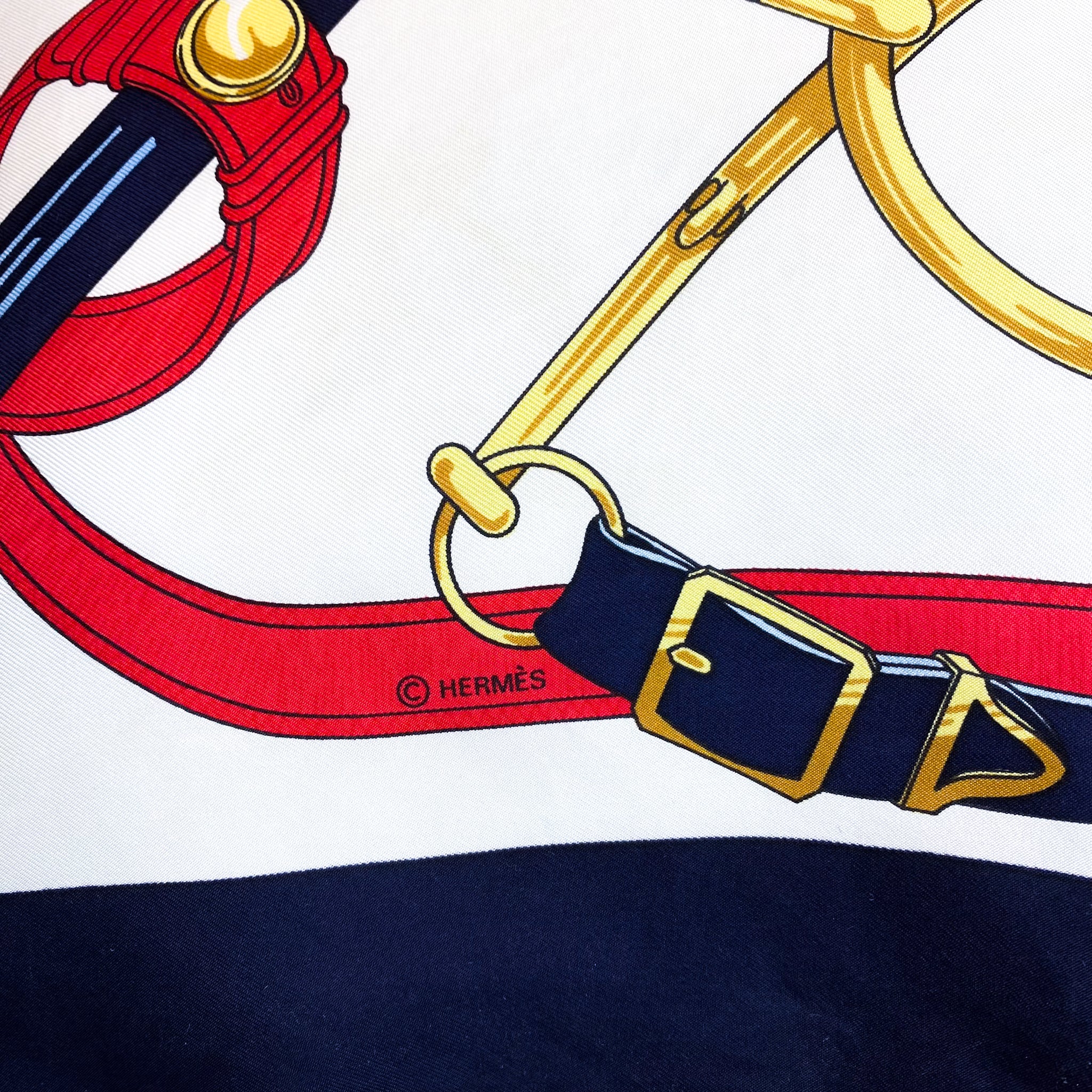 Boxed Hermes Eperon d’Or Vintage Silk Scarf