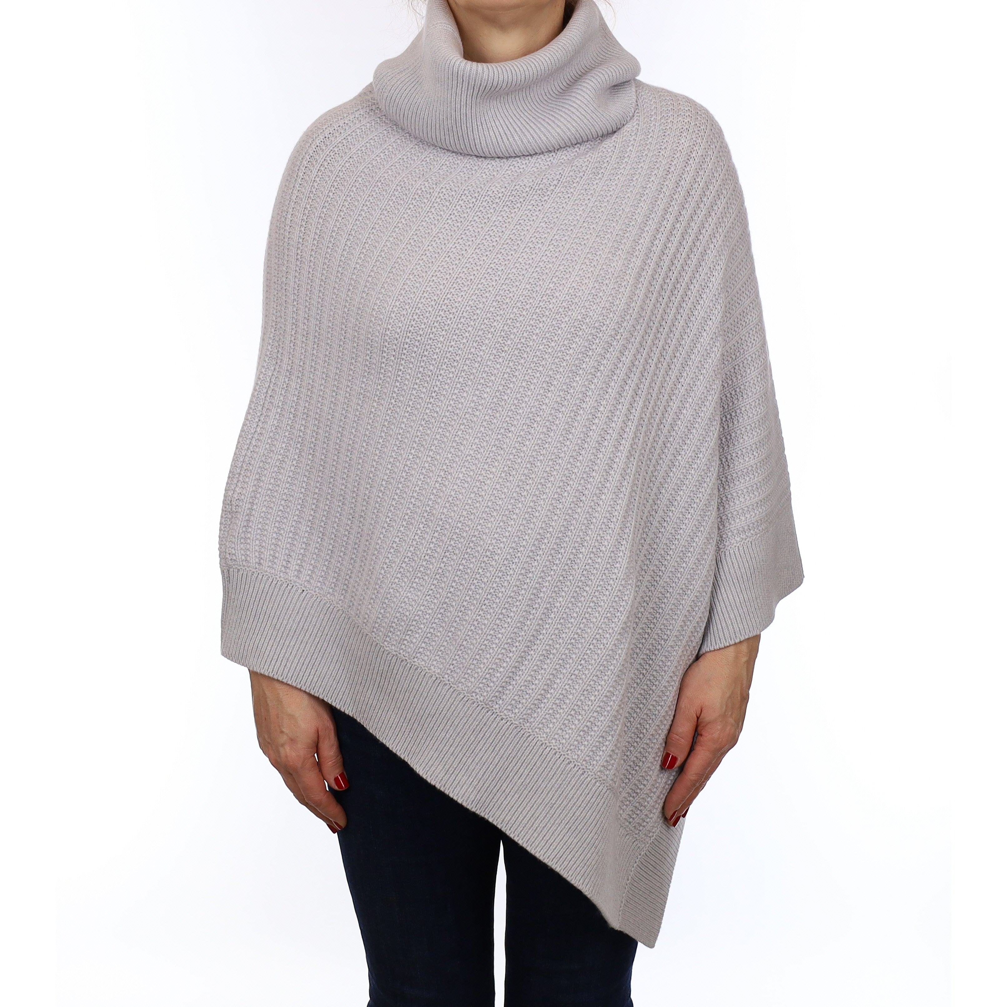 Brand New Scottish Hawico Dove Grey Luxury Chunky Cashmere Poncho