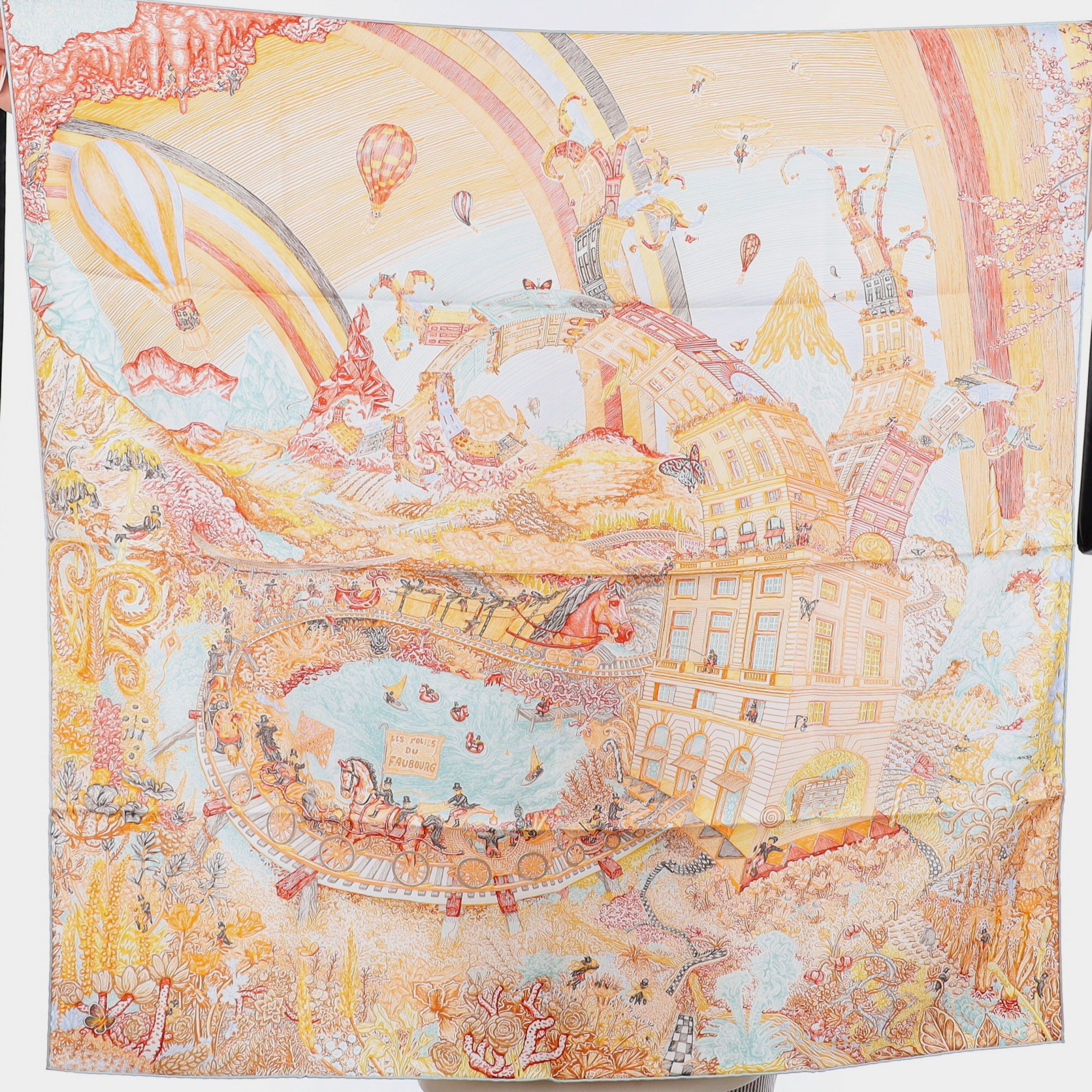 Brand New Boxed Hermès Les Folies du Faubourg Silk Scarf