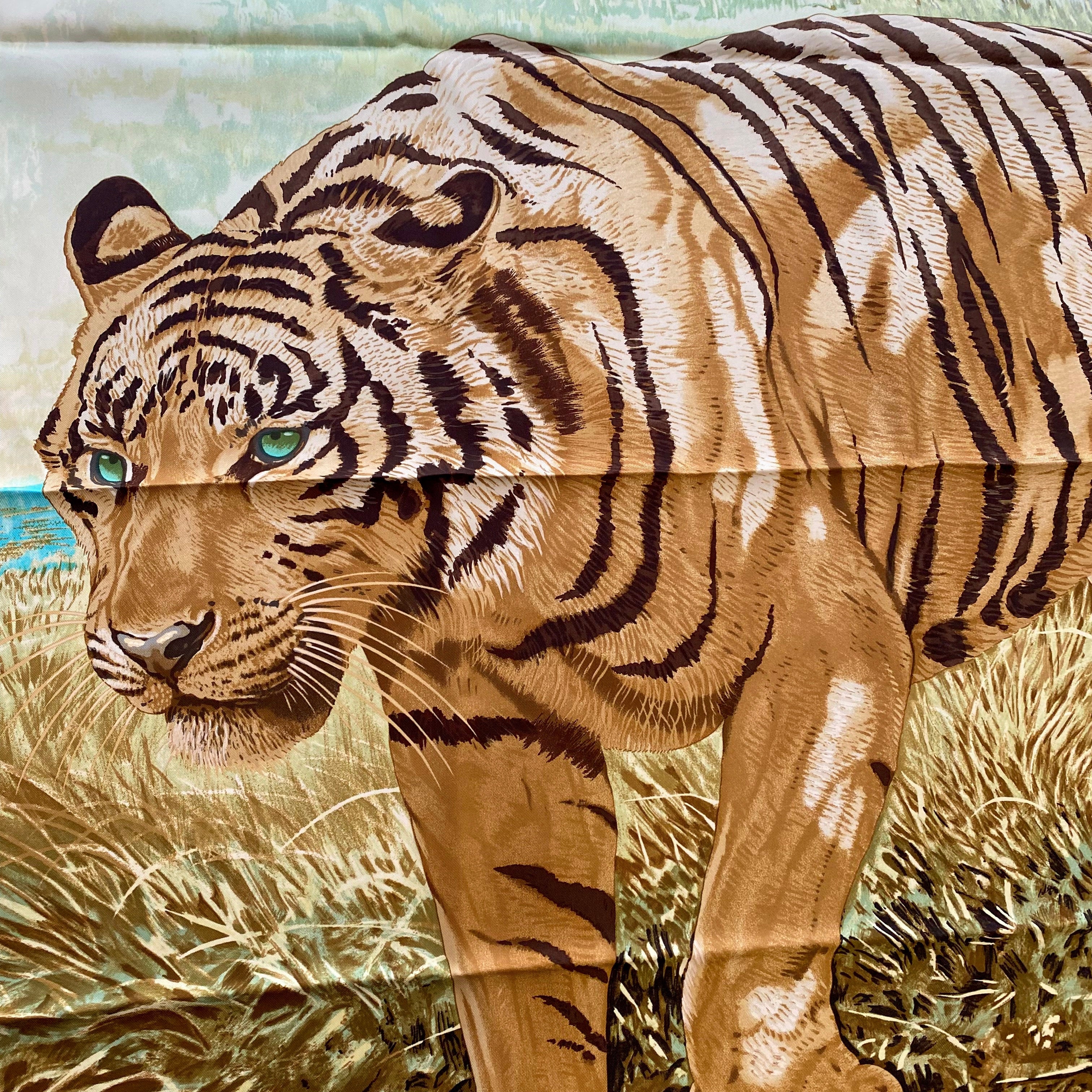 Brand New Hermès Boxed Tigre Du Bengale Silk Scarf