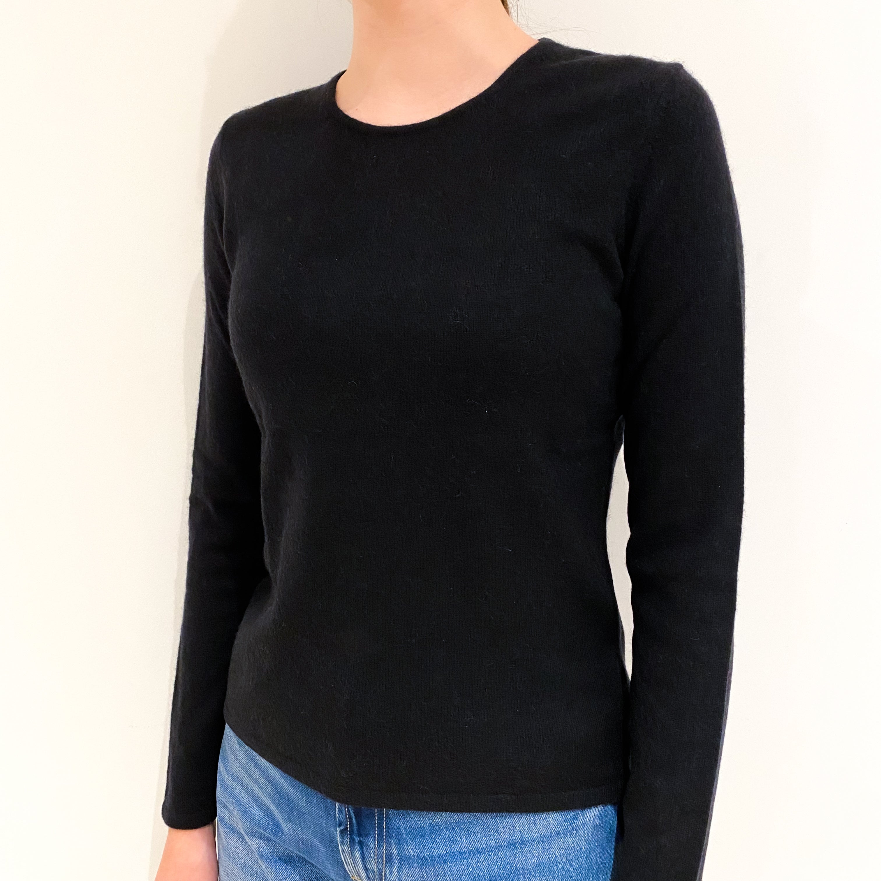 Black Cashmere Crew Neck Jumper Extra Small