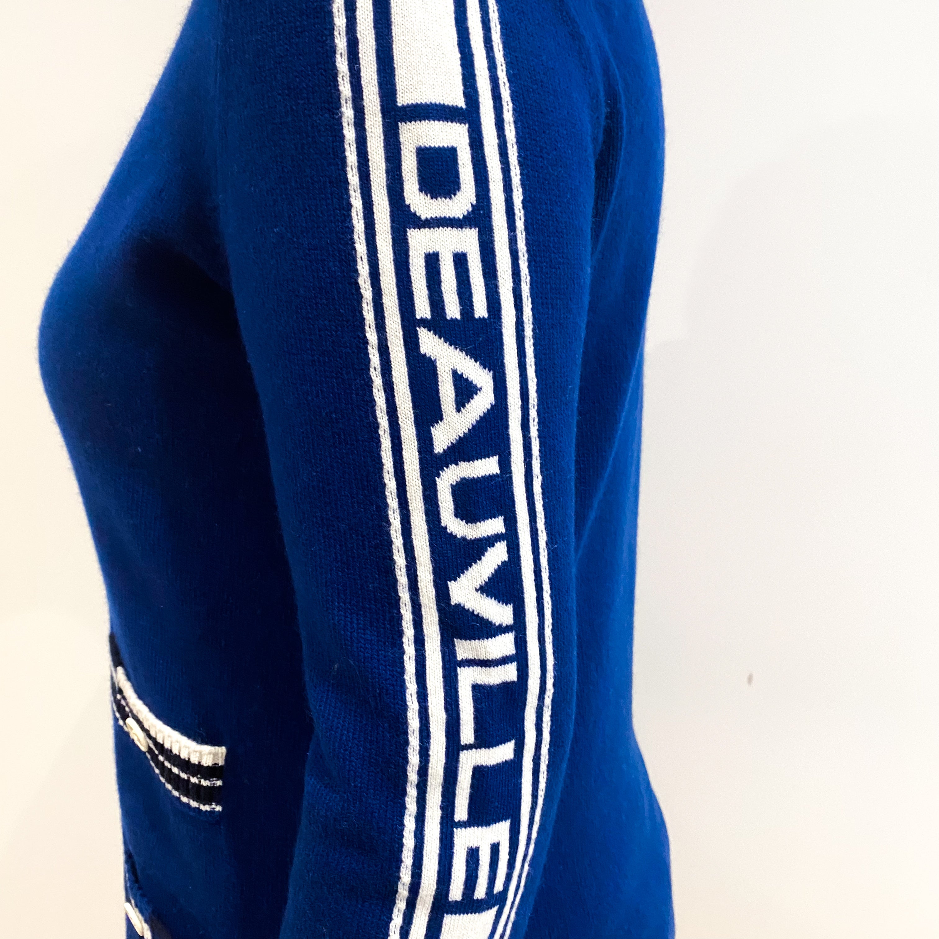 Chanel Deep Blue Longline V Neck Cardigan Coat Medium