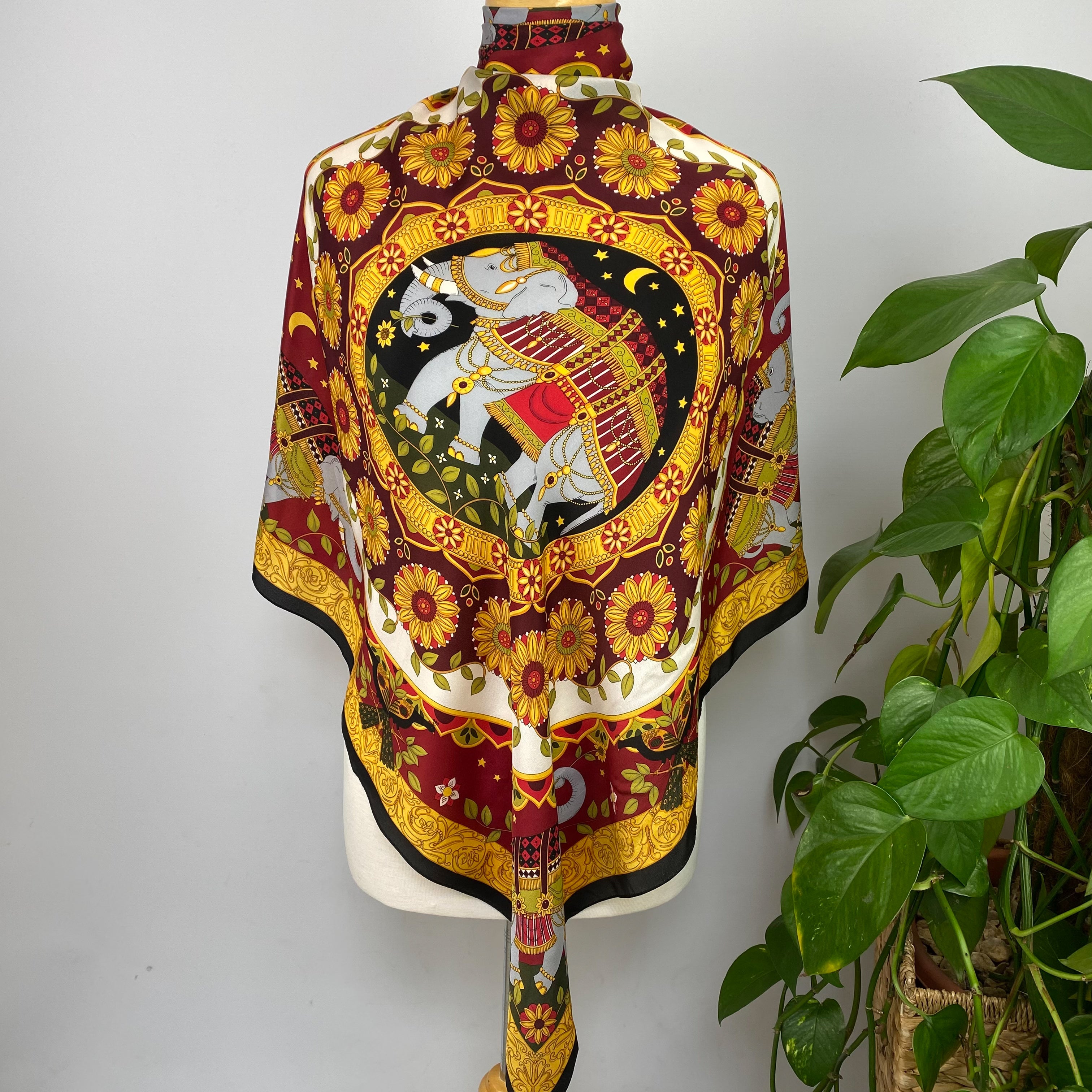 Tie Rack Elephant Vintage Silk Scarf