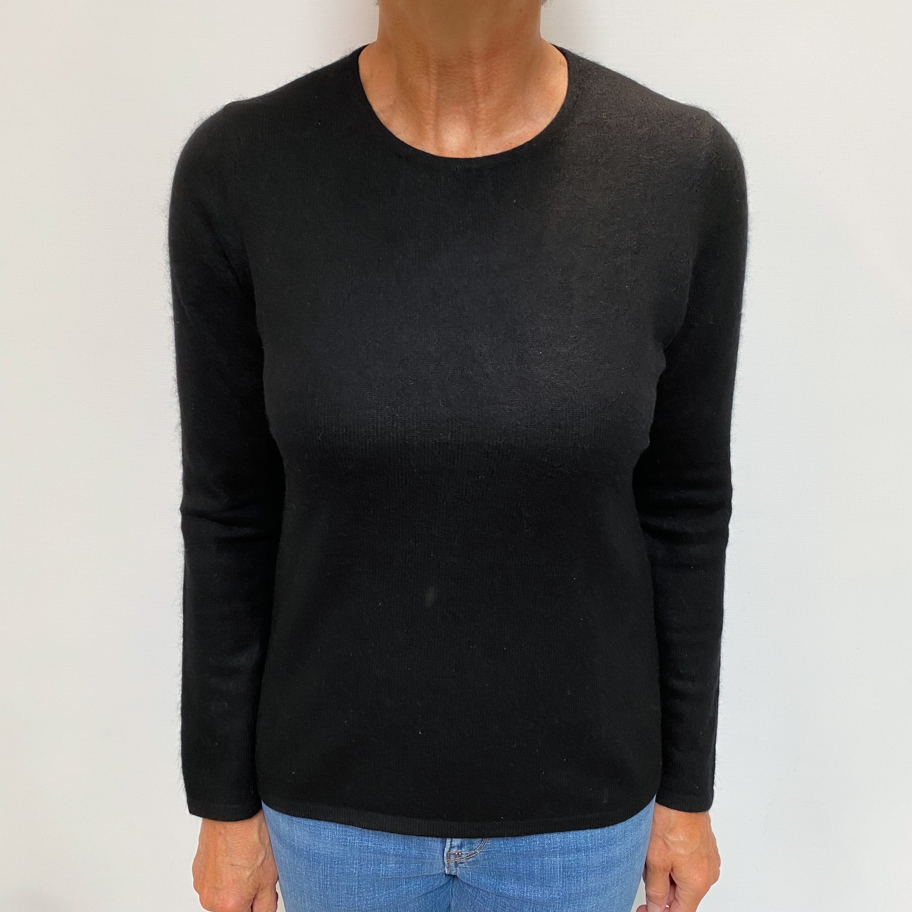 Black Cashmere Crew Neck Jumper Medium