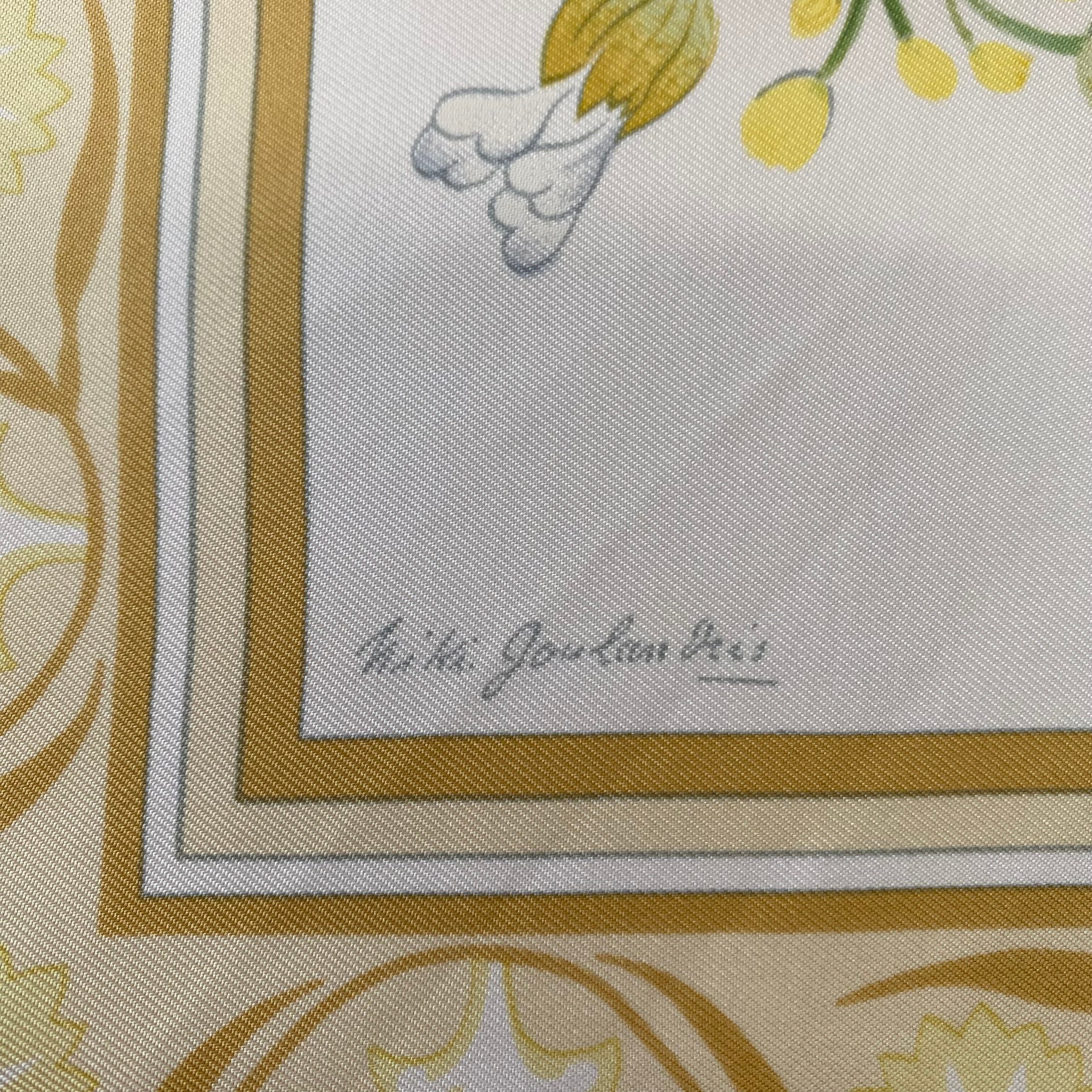 Hermès Oeillets Sauvages et autres Caryophyllées Silk Scarf