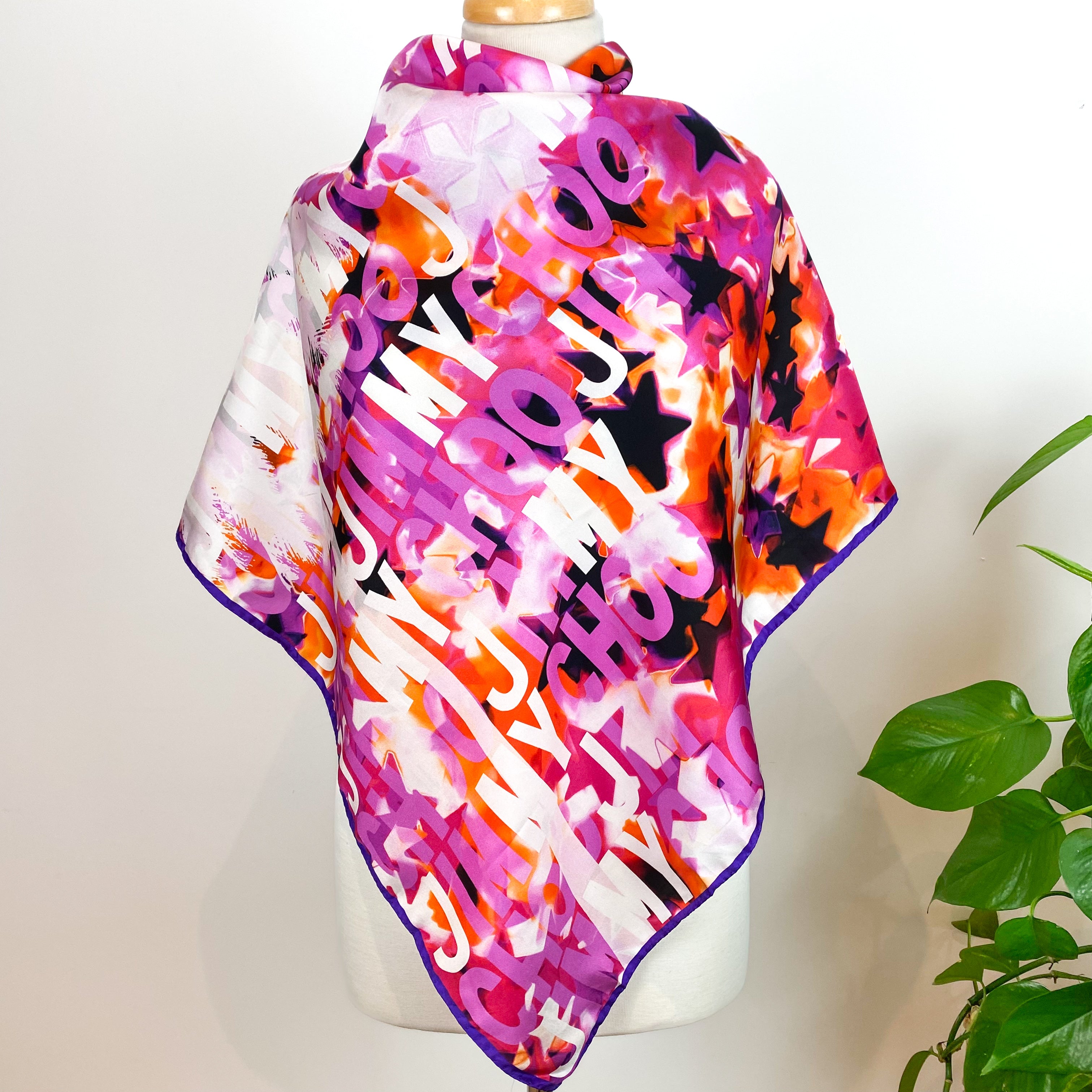 Jimmy Choo Vibrant Designer Silk Scarf