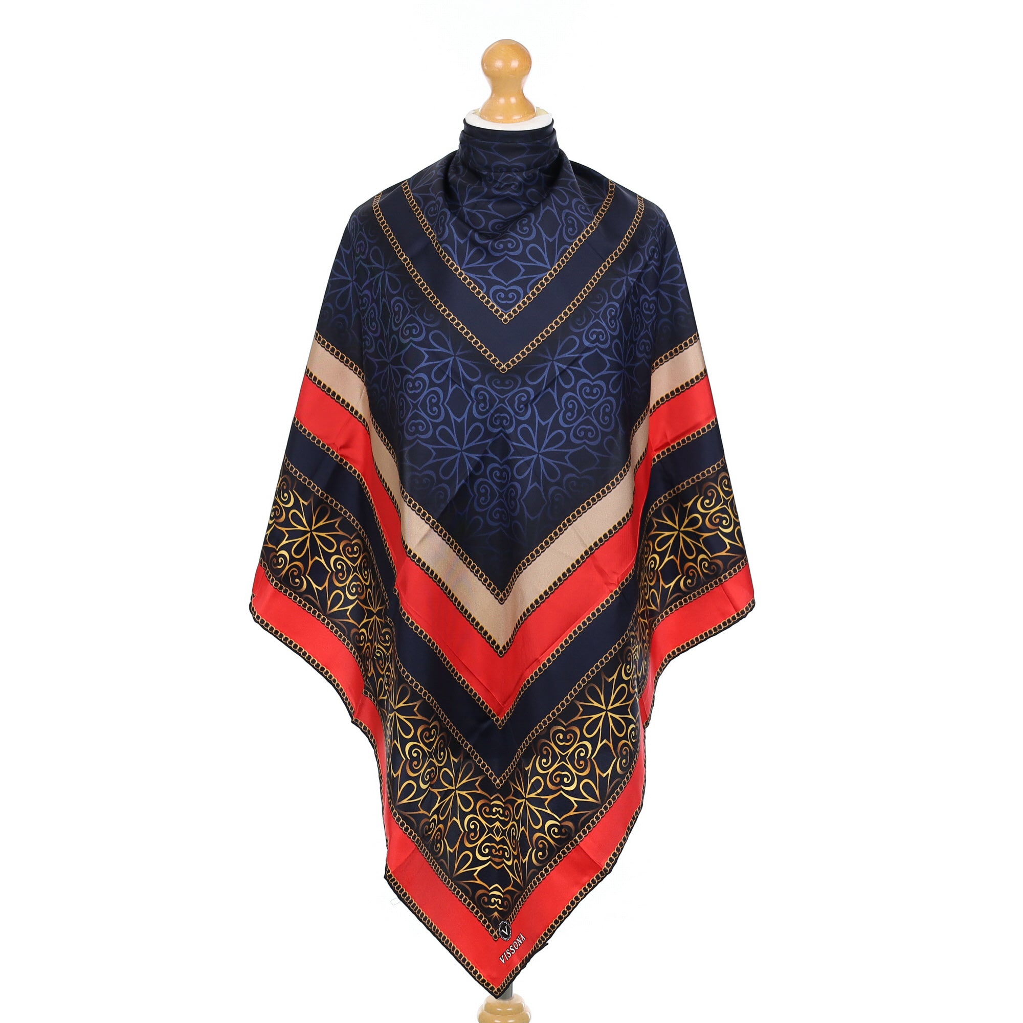 Brand New Black and Red Silk Scarf