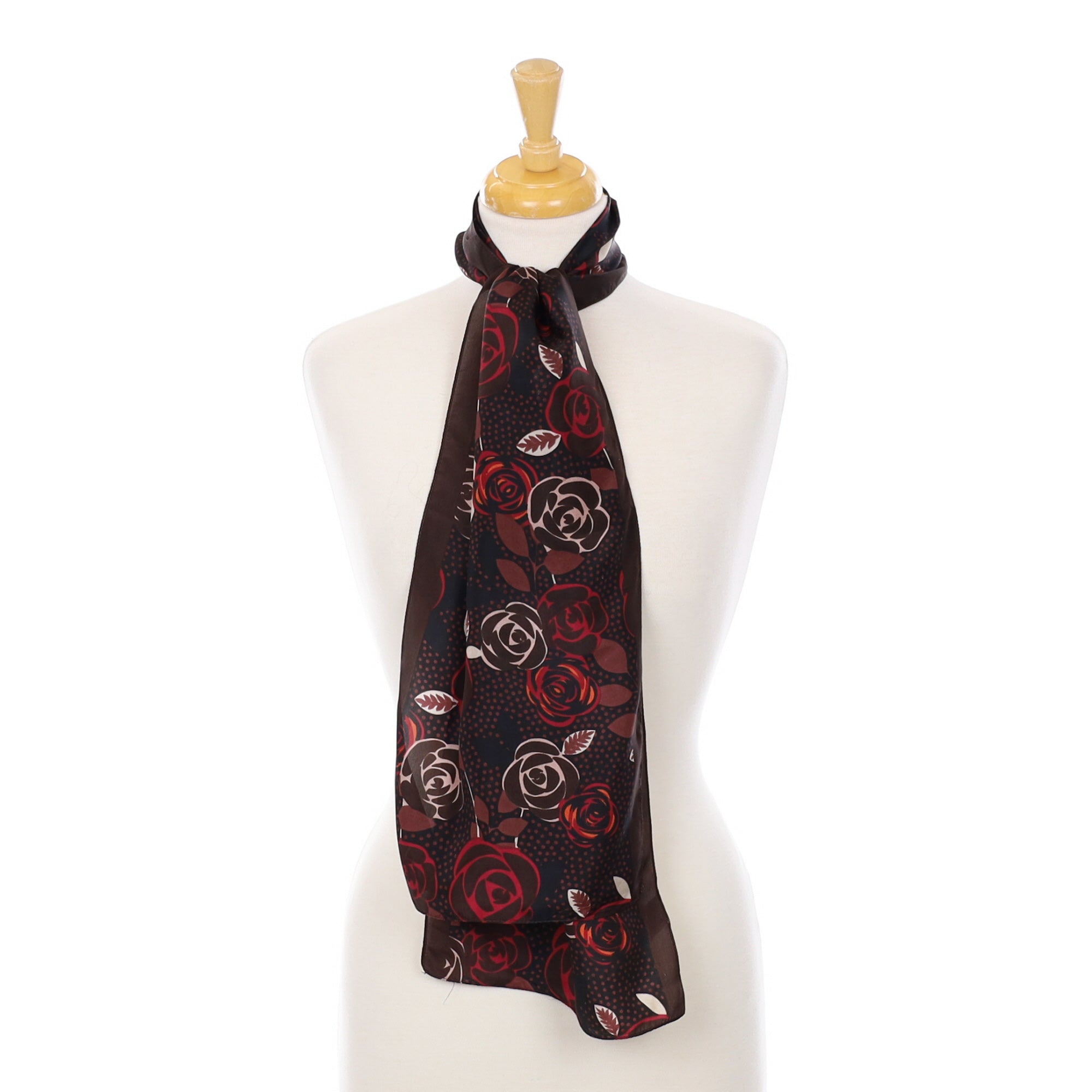 Laura Ashley Brown and Black Silk Scarf