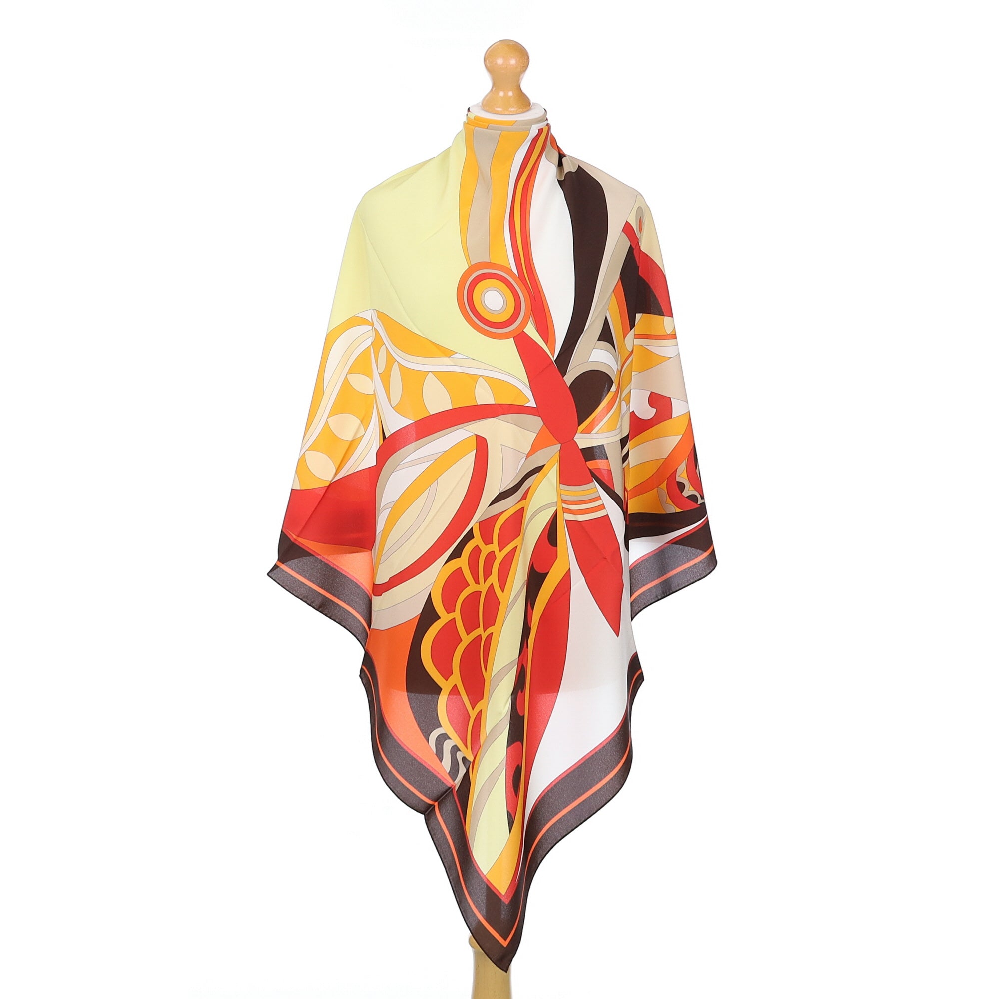 Brand New Italian Orange Butterfly Silk Scarf